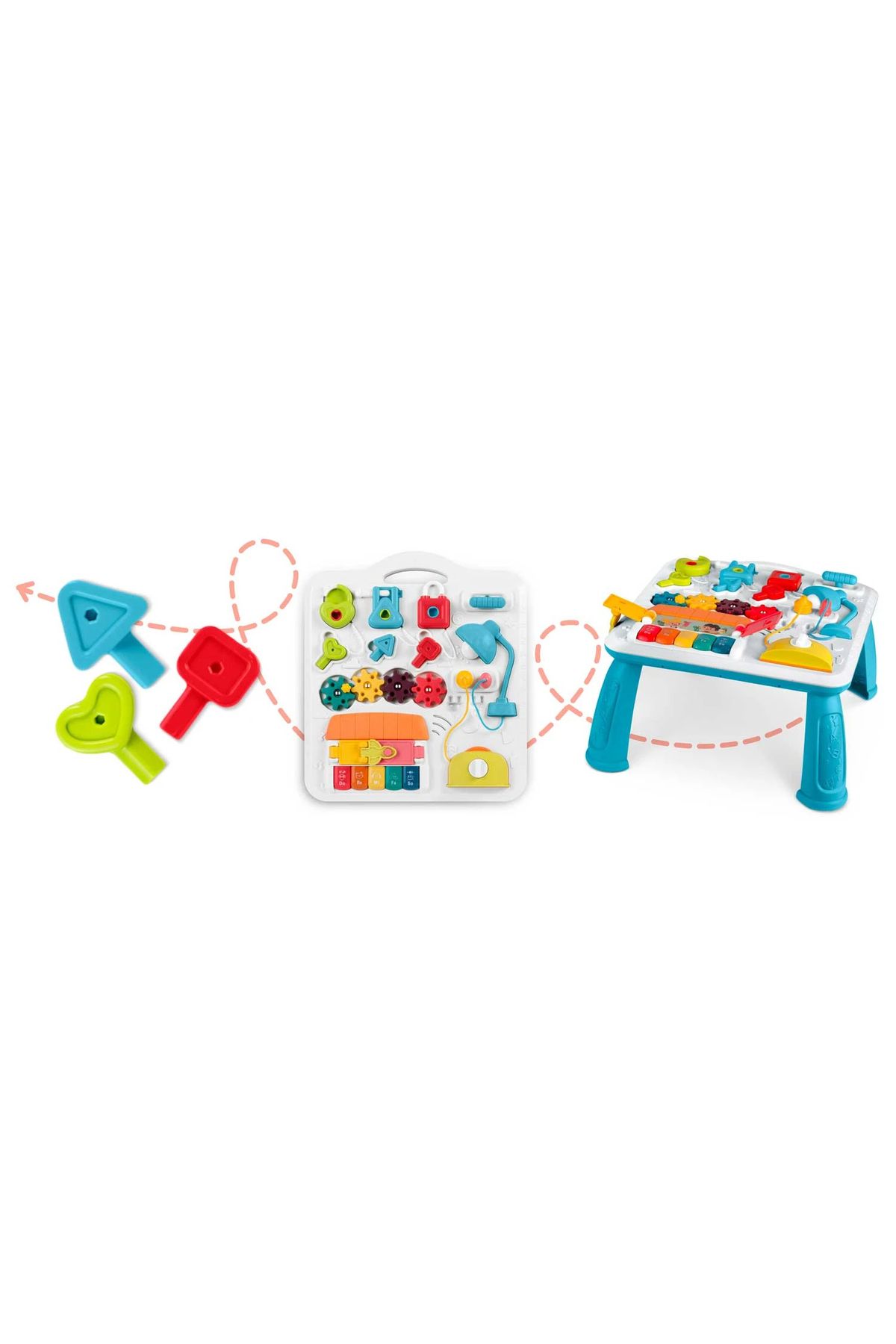 İSP-10 in 1 interactive baby table, "LikeSmart Busy Board", with lights and sounds, Detachable panel 4