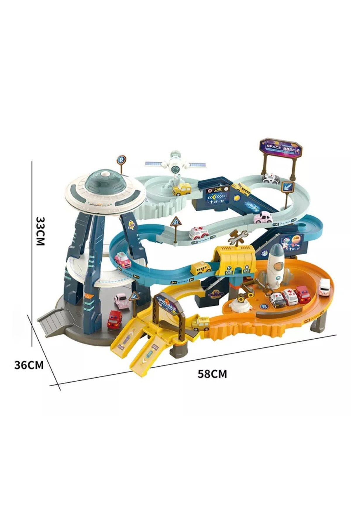 LikeSmart-Circuit cu Parcare pentru copii ISP "Likesmart Mars Base Orbit", cu lumini si sunete, Nava Spatiala, 7