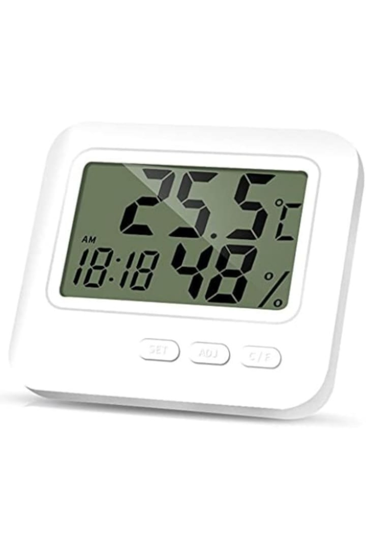 UIQ-Thermometer and hygrometer for room with LCD display, 8.2x7.2cm, White 2