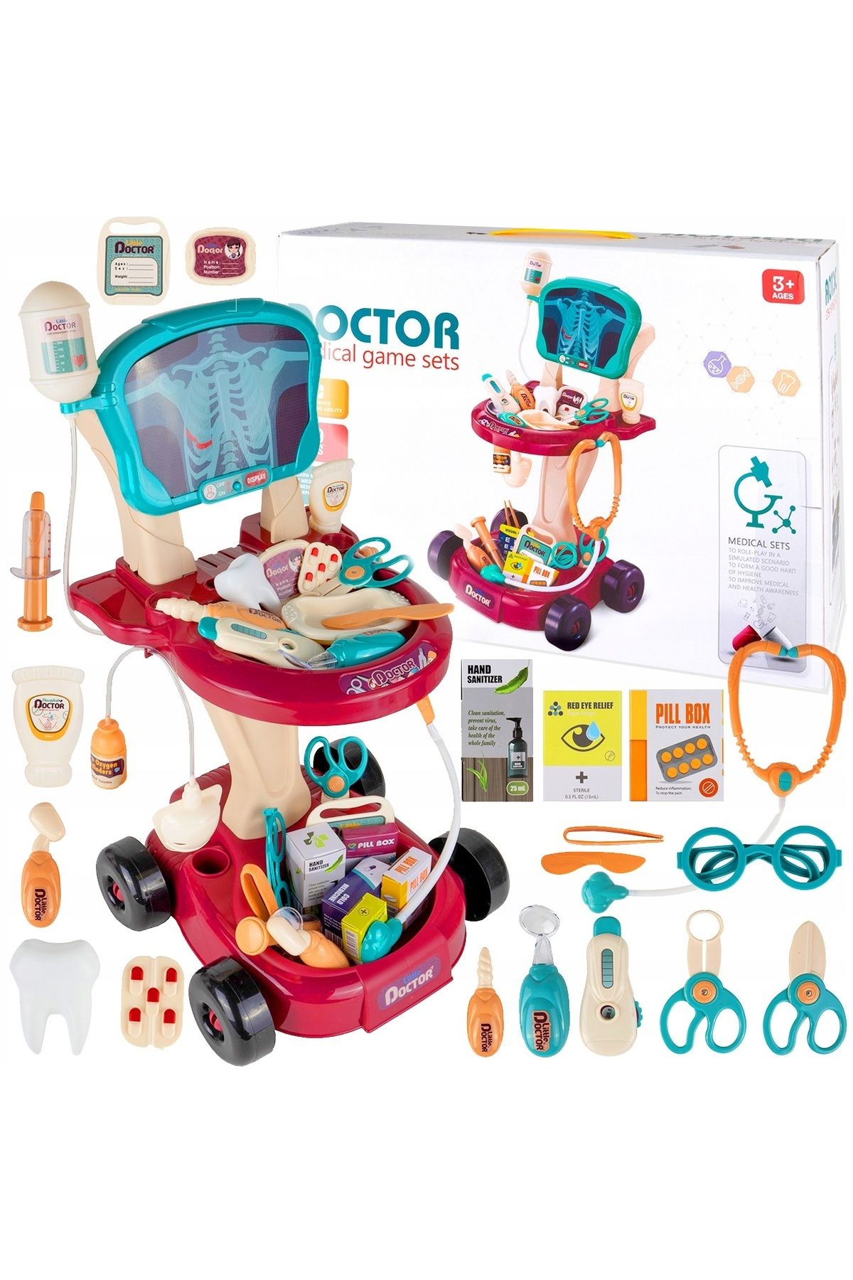 LikeSmart-Set de Joaca pentru Copii ISP "Likesmart Little Doctor", 29 elemente, lumini, stetoscop, termometru, 4