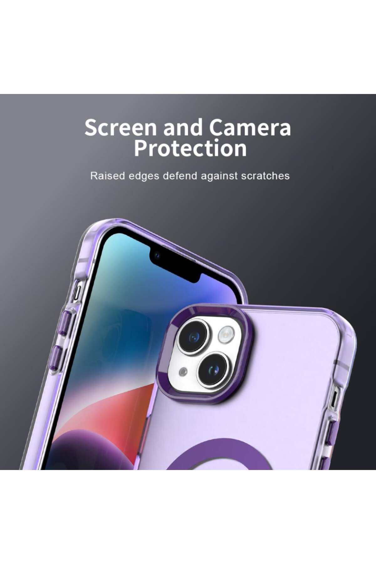 SKYDDAR INNOVATION-Case for iPhone 15, CandyCase, Magsafe, sticker set, Purple 3