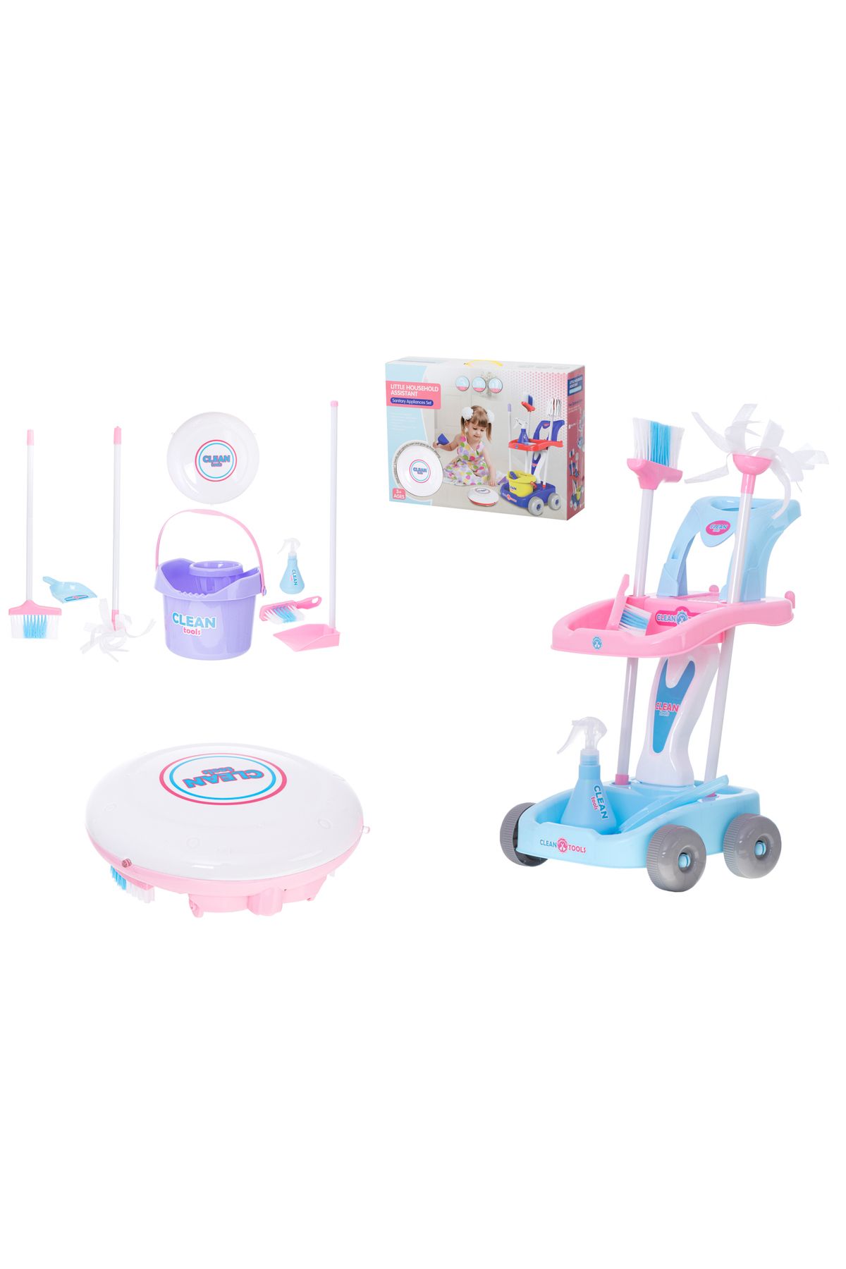 İSP-Set de joaca pentru copii "Likesmart AutoCleaner", robot aspirator cu sunete si lumini, mop, far 3