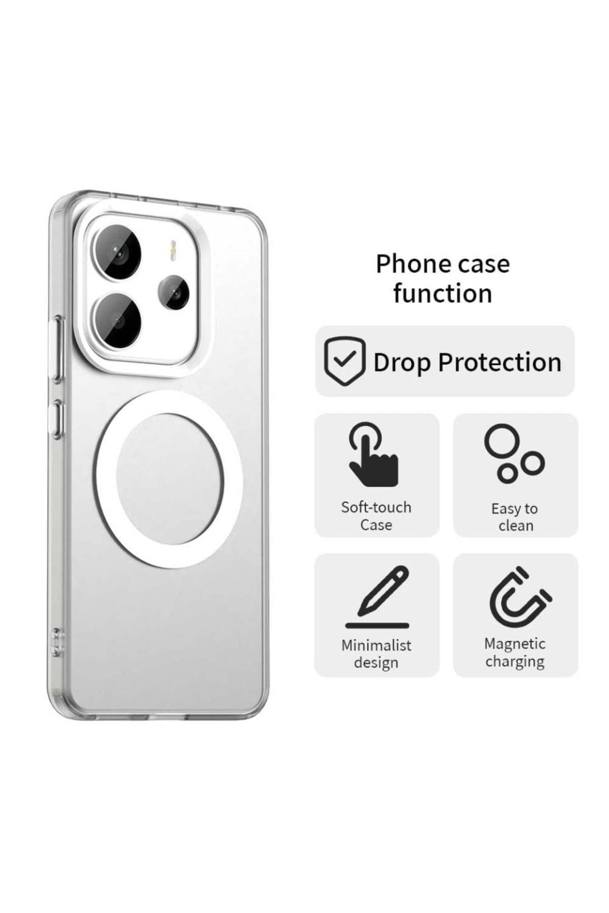 SKYDDAR INNOVATION-Case for Xiaomi Redmi Note 14 4G (Standard), CandyCase, Magsafe, sticker set, White 5