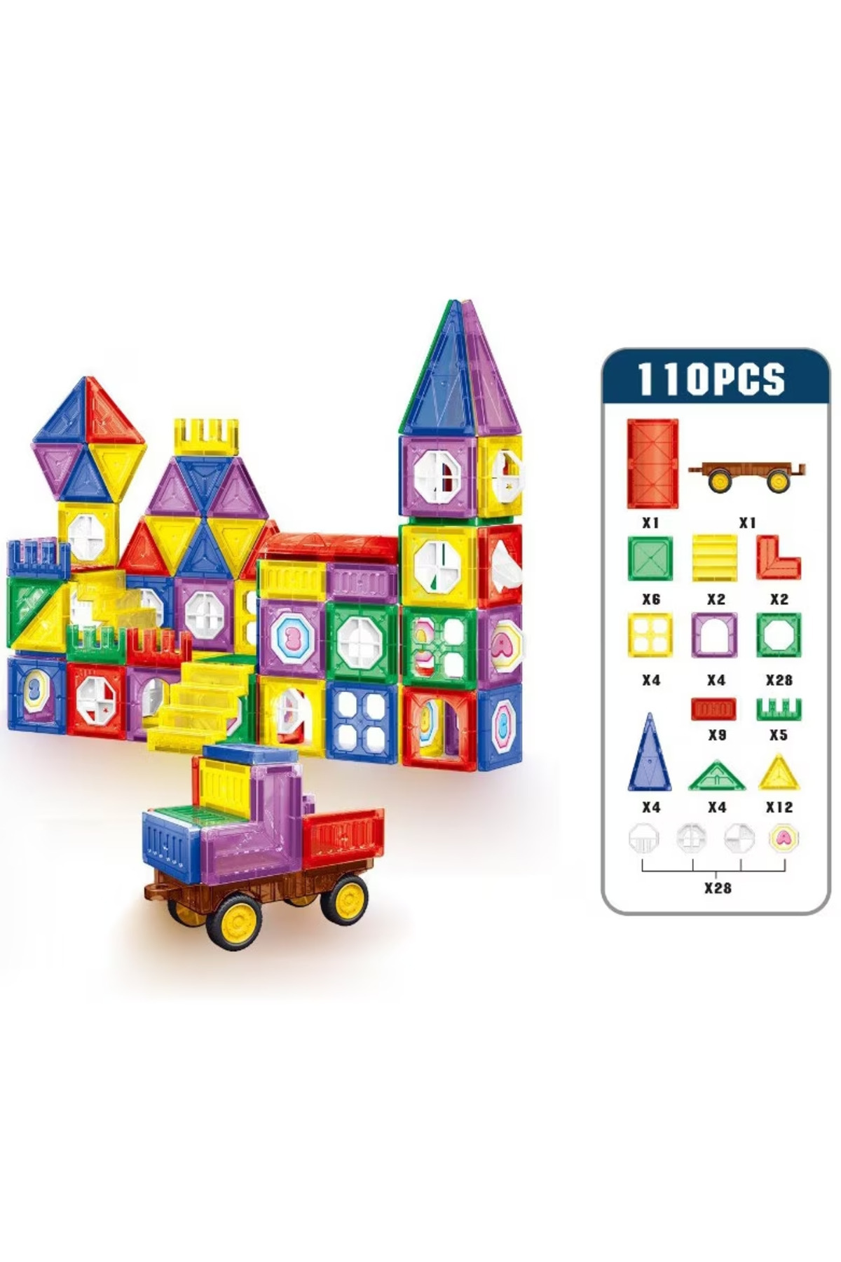 İSP-Set de constructie, ISP, LikeSmart Magnet Blocks, 3 ani+, 110 piese, Multicolor 5