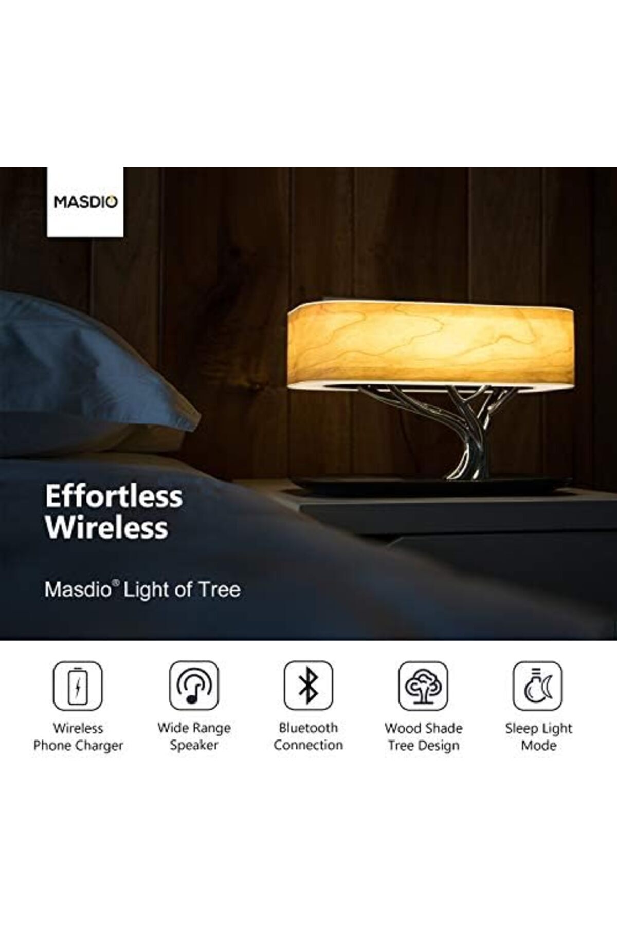 SLIMTA-Masdio by Ampulla Bedside Lamp with Bluetooth Speaker and Wireless Charger 8