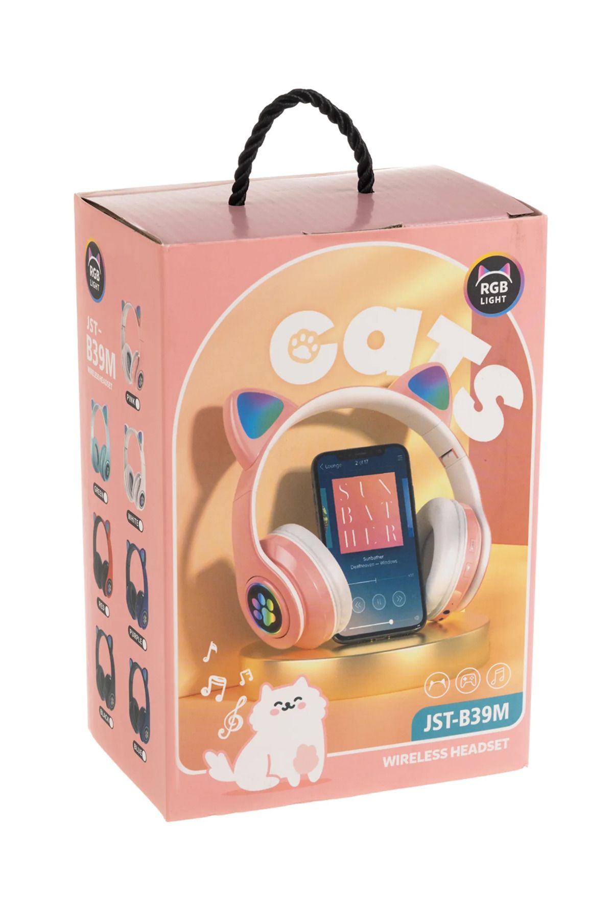 İSP-"Likesmart Cat Ears" Bluetooth headphones, with RGB LED lights, built-in microphone, foldable, cable 8