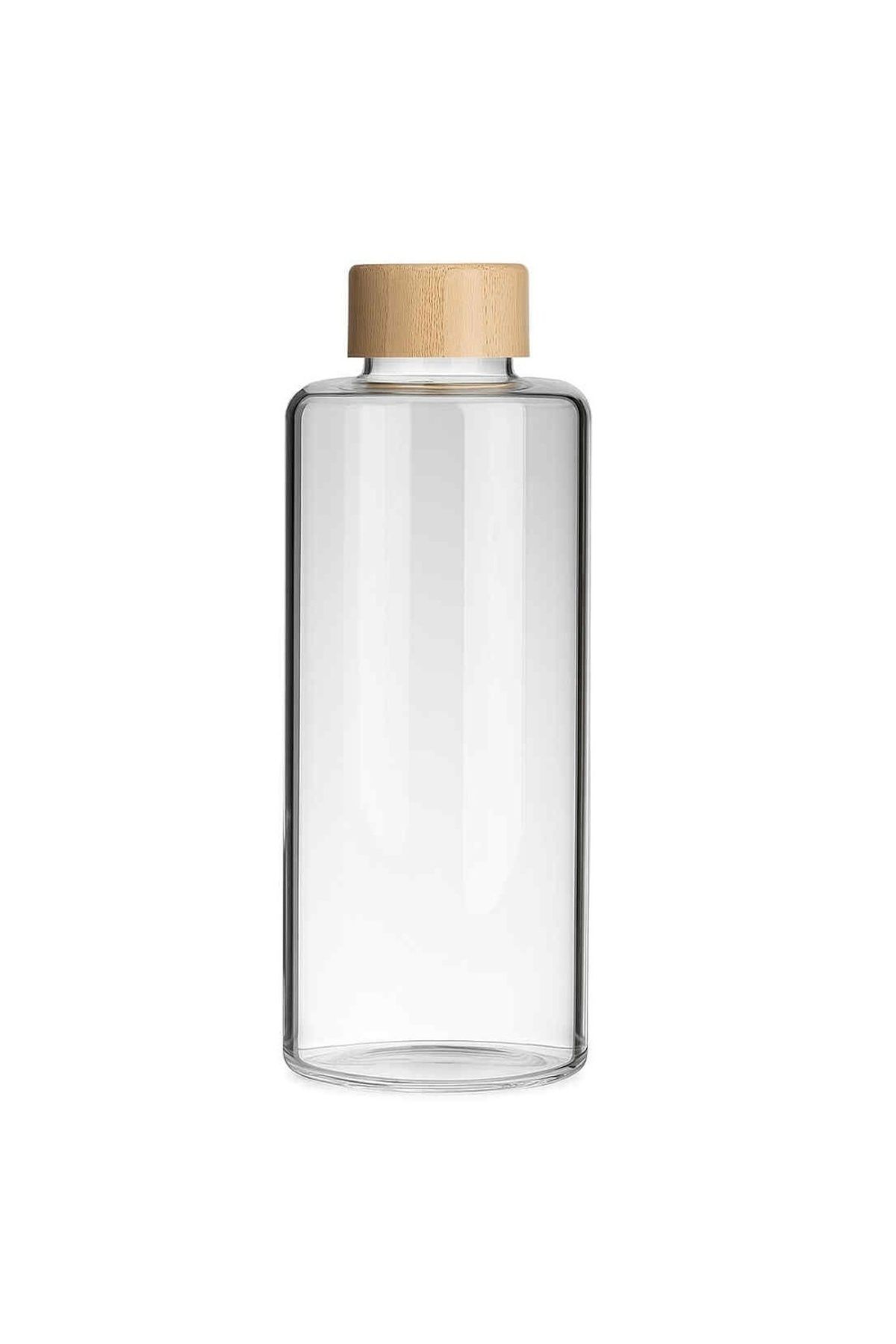 PUFO-Hydrate bottle for water or liquids made of borosilicate material, bamboo lid, 1L 1