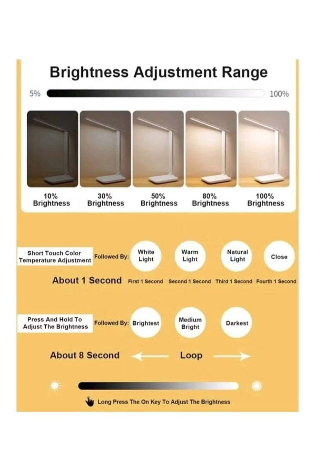COOYA-LED Desk Lamp, Table Lamp For Desktop,Eye-Caring for Reading, Study Lamp for Kid, Home, Office White 4