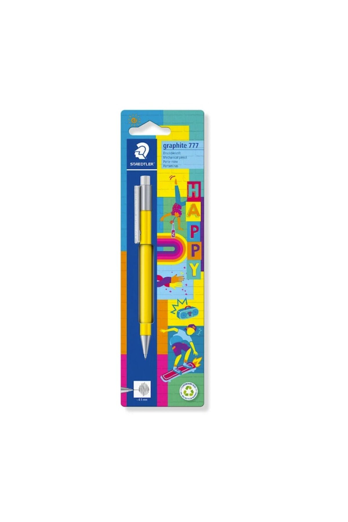 dalip-Mechanical pencil, rubberized structure, large eraser, Graphite 777, Yellow 2