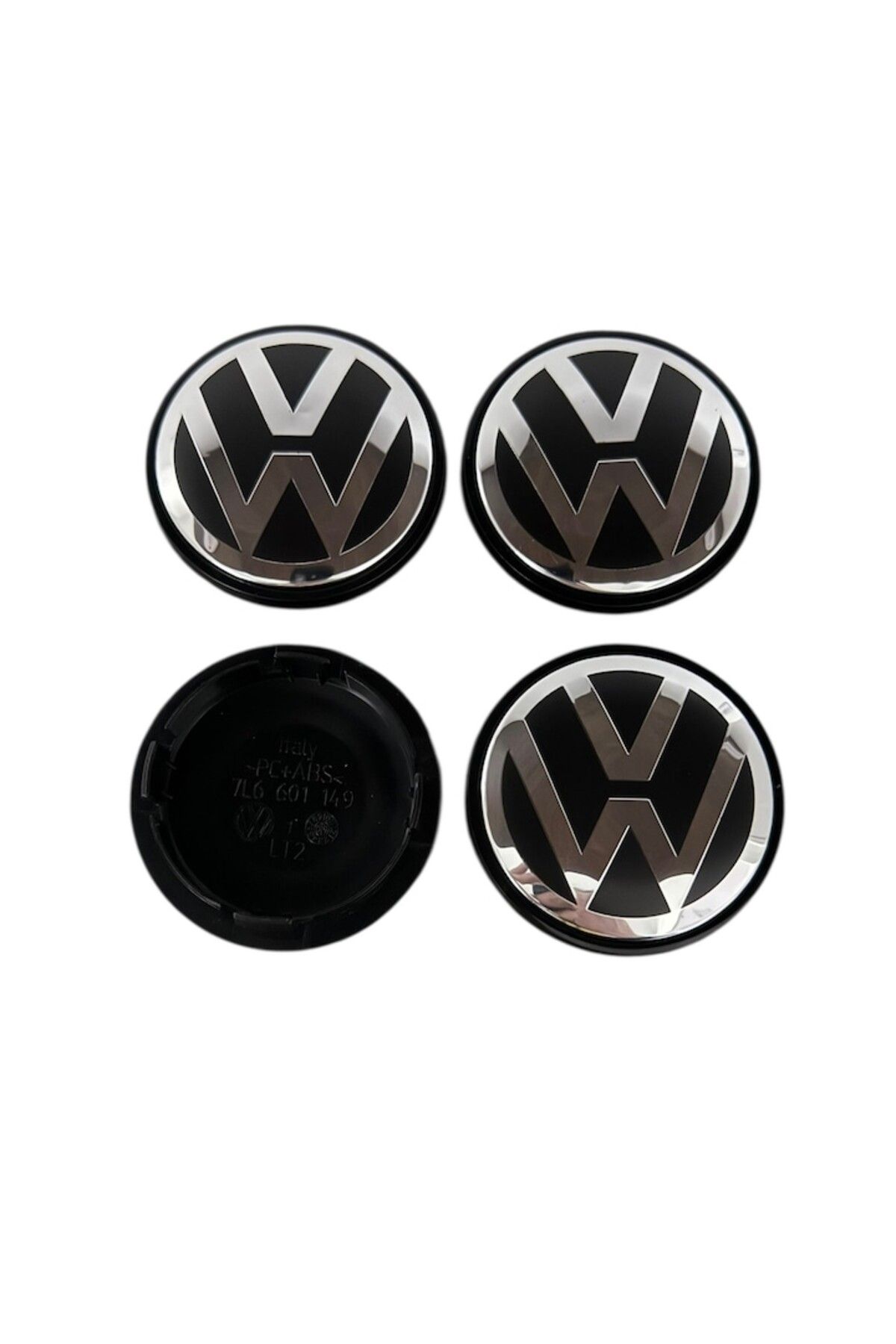MAF-Set 4 capace roti 76 mm VW compatibil/inlocuitor janta aliaj, negru argintiu 3