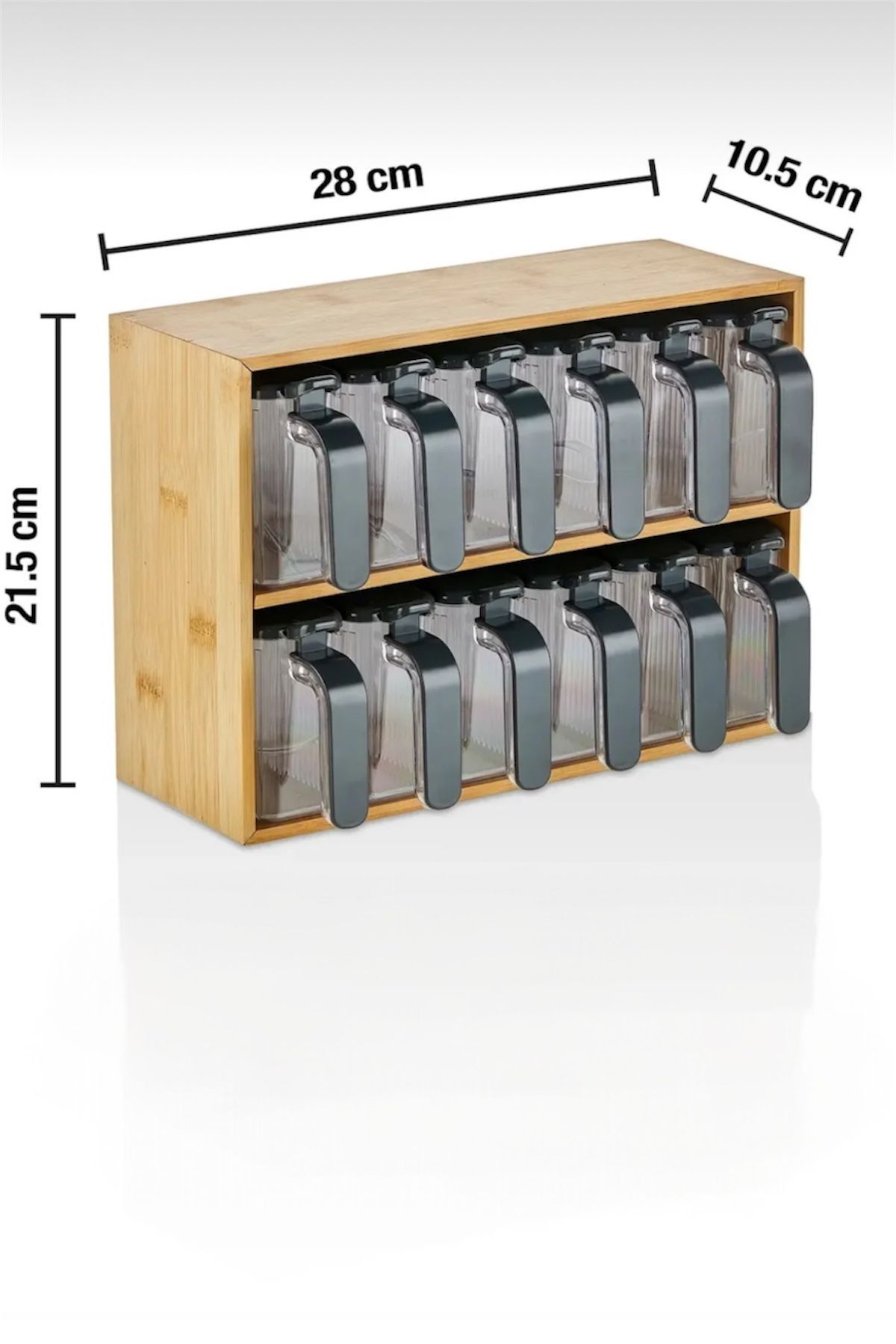 Bayev-Wenken Bamboo Stand 12-Piece Spice Rack Set 3492 - Spice Set with Spoon and Lid 5