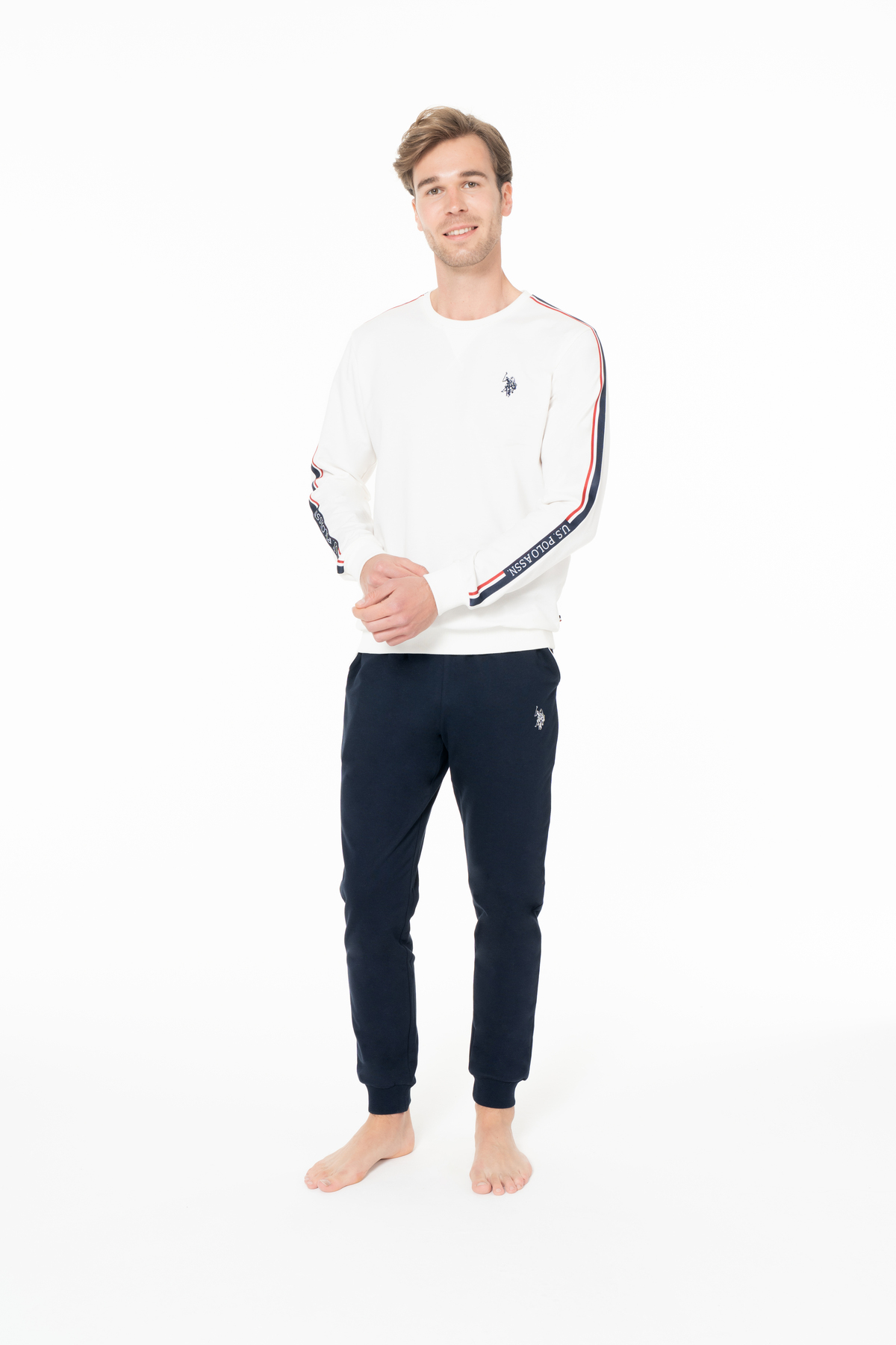 یو اس پولو لباس راحتی مردانه یو اس پولو اس ان، رنگ کرم روشن