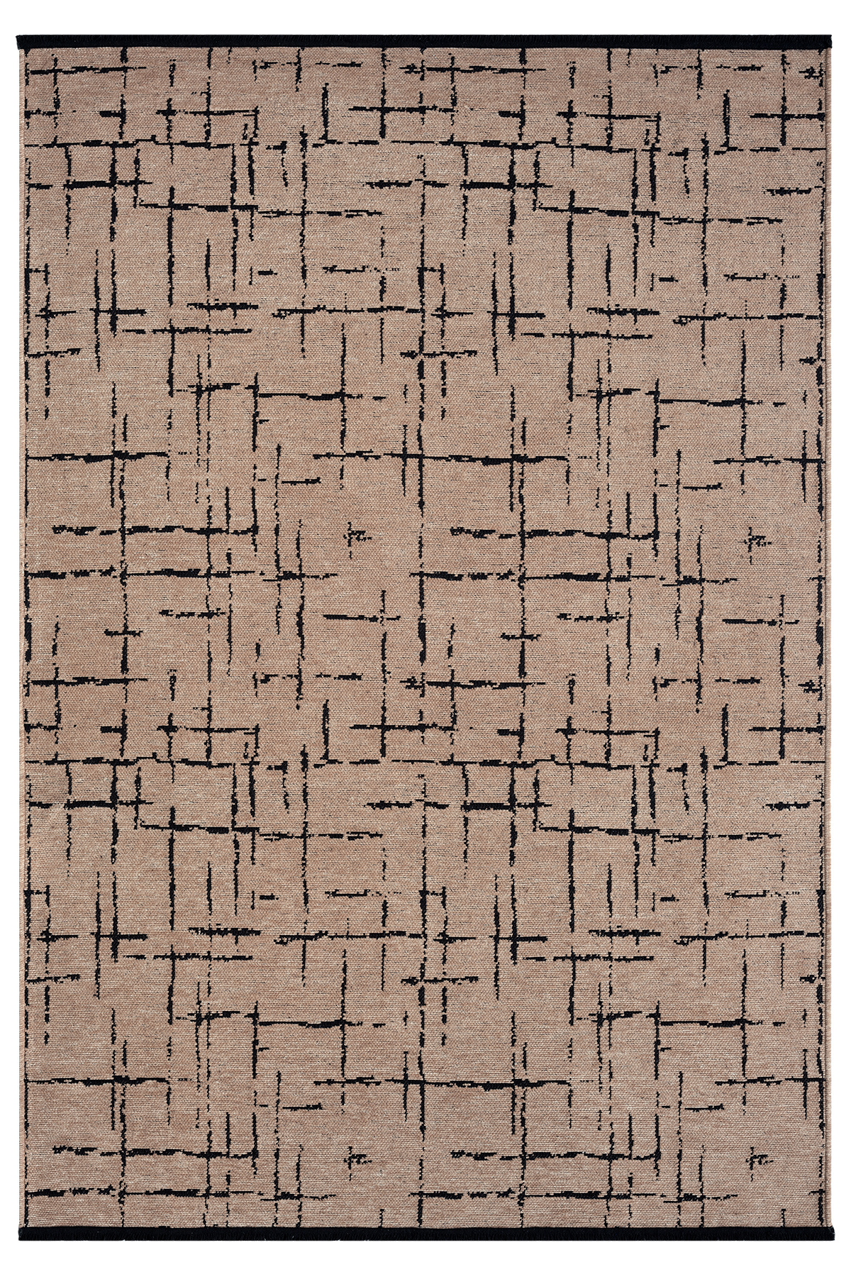 VİTALİHOME Gaia Bej Halı Yıkanabilir Kaymaz Taban Şönil Kilim Dokuma Pamuk Taban Kilim 10119