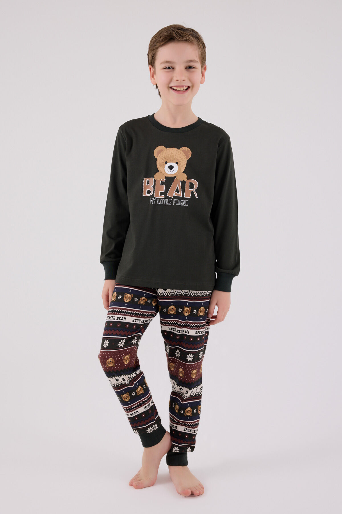 Erkek Çocuk Antrasit Pijama Takımı - 3