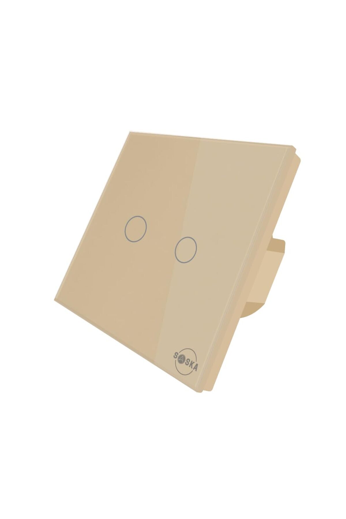 SASKA-Smart Wifi Touch Light Switch (SJ-A1) Smartlife App Control - Works with Alexa (2 Gang, Gold) 1