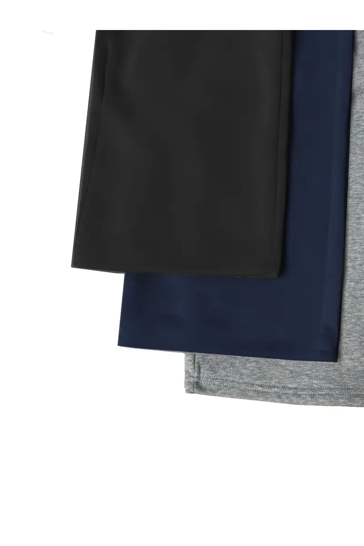 CAONNES  3 lü Siyah Gri Lacivert Unisex Baggy Iki Iplik Oversize Eşofman Pantolon - Görsel 4