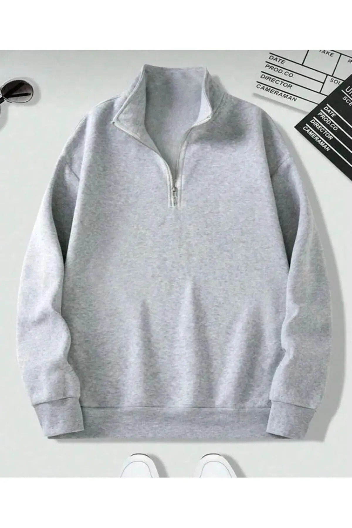DAXİS Sportwear Company 3LÜ Unisex Dik Yakalı Fermuarlı Oversize Sweatshirt görsel 4