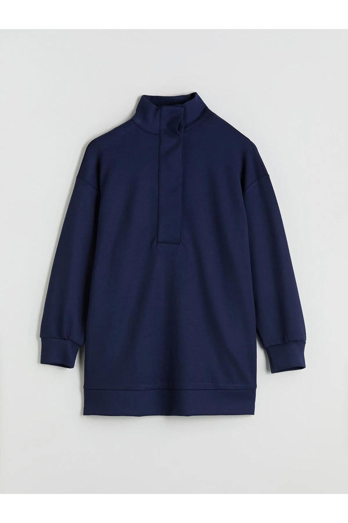 LC Waikiki-LCW Modest Guler Stand Oversize Femei Hanorac Tunica (W5) 5