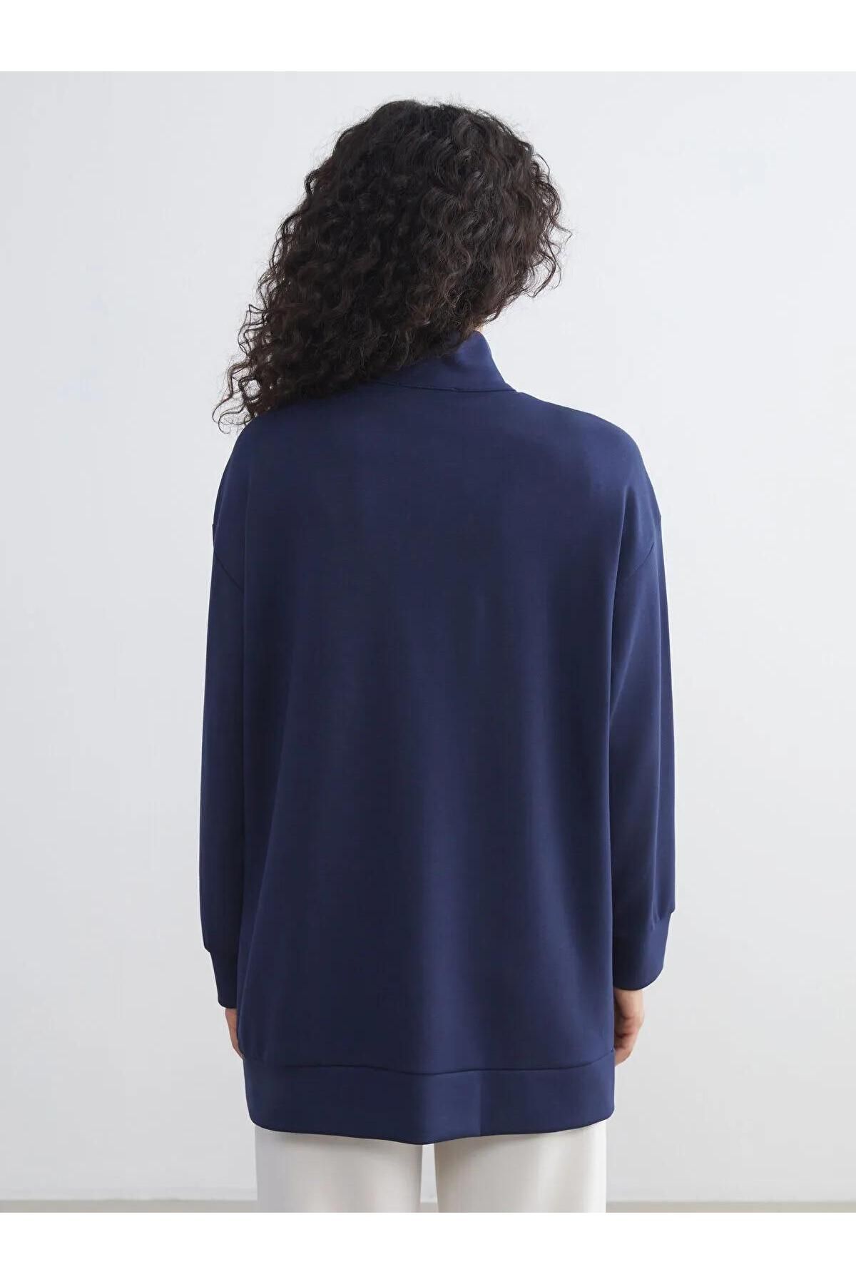 LC Waikiki-LCW Modest Guler Stand Oversize Femei Hanorac Tunica (W5) 4