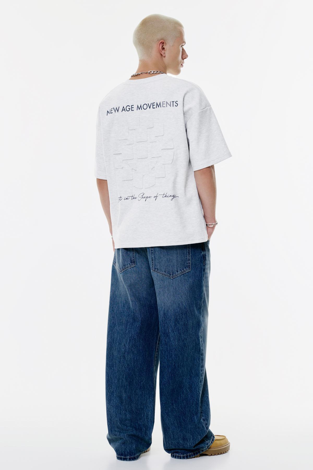 پول اند بیر سویشرت آستین کوتاه با چاپ متن