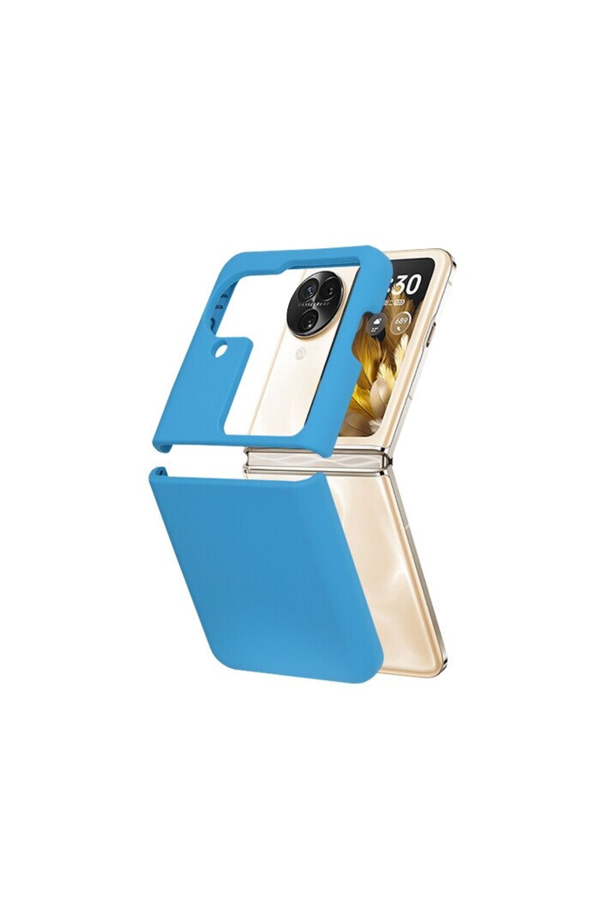 Axios-Protective Case for Oppo Find N3 Flip, Elite Content, B231, Silicone, Blue 4