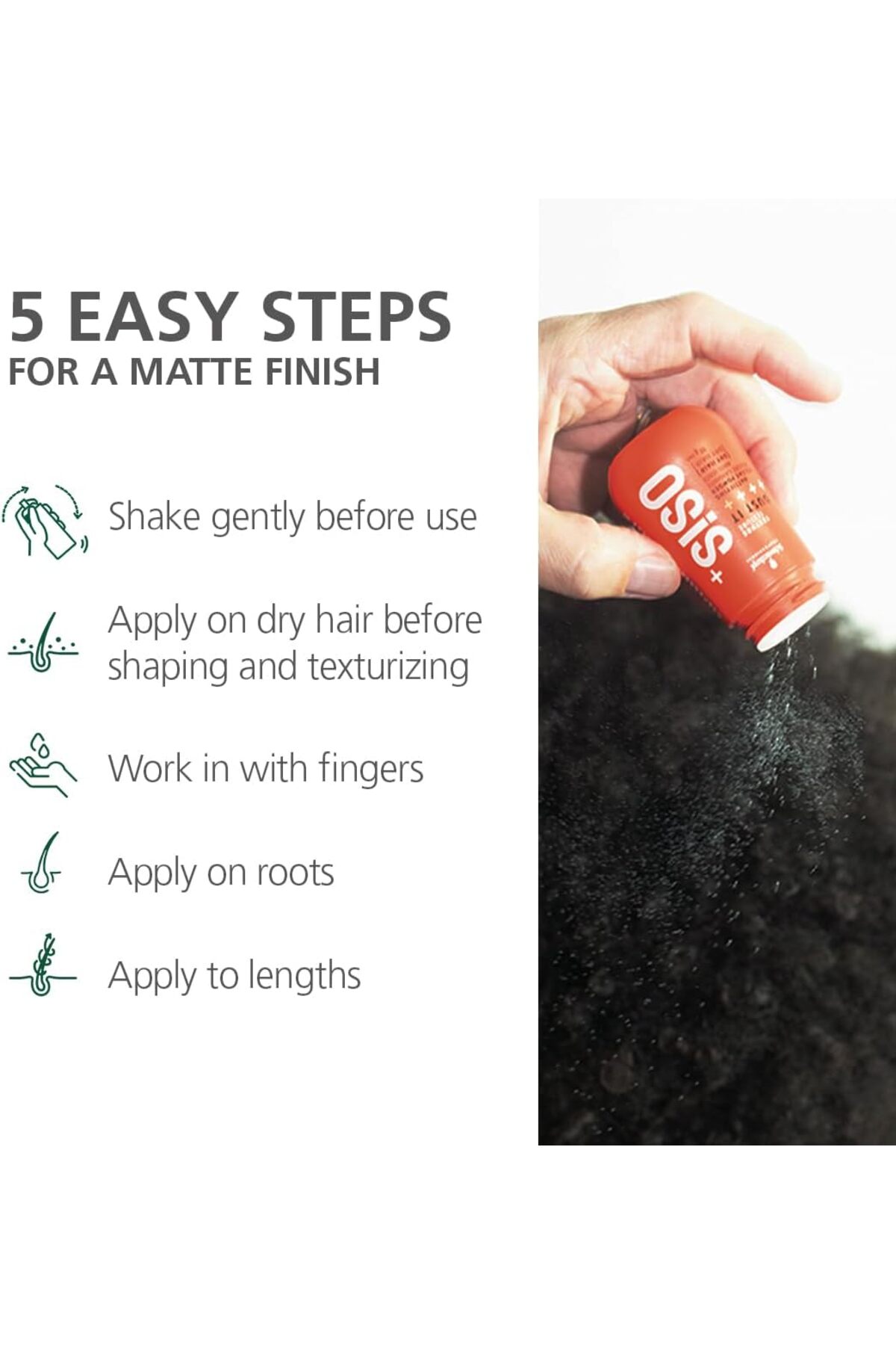 جلوه مات + حداکثر ماندگاری = Osis+ Dust It متفاوت! 10 میلی لیتر / HairBoss — واکس پودری OSIS/656526 — تصویر 6 از 6