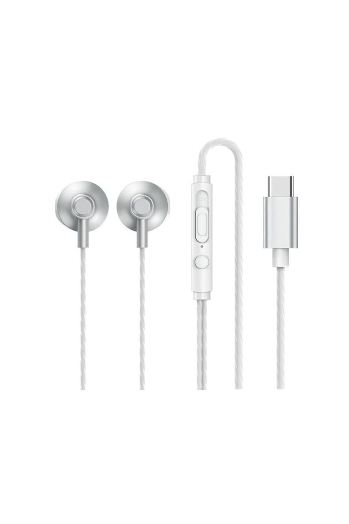 Evolium-Căști cu microfon, conector tip C, bas puternic, argintii 2