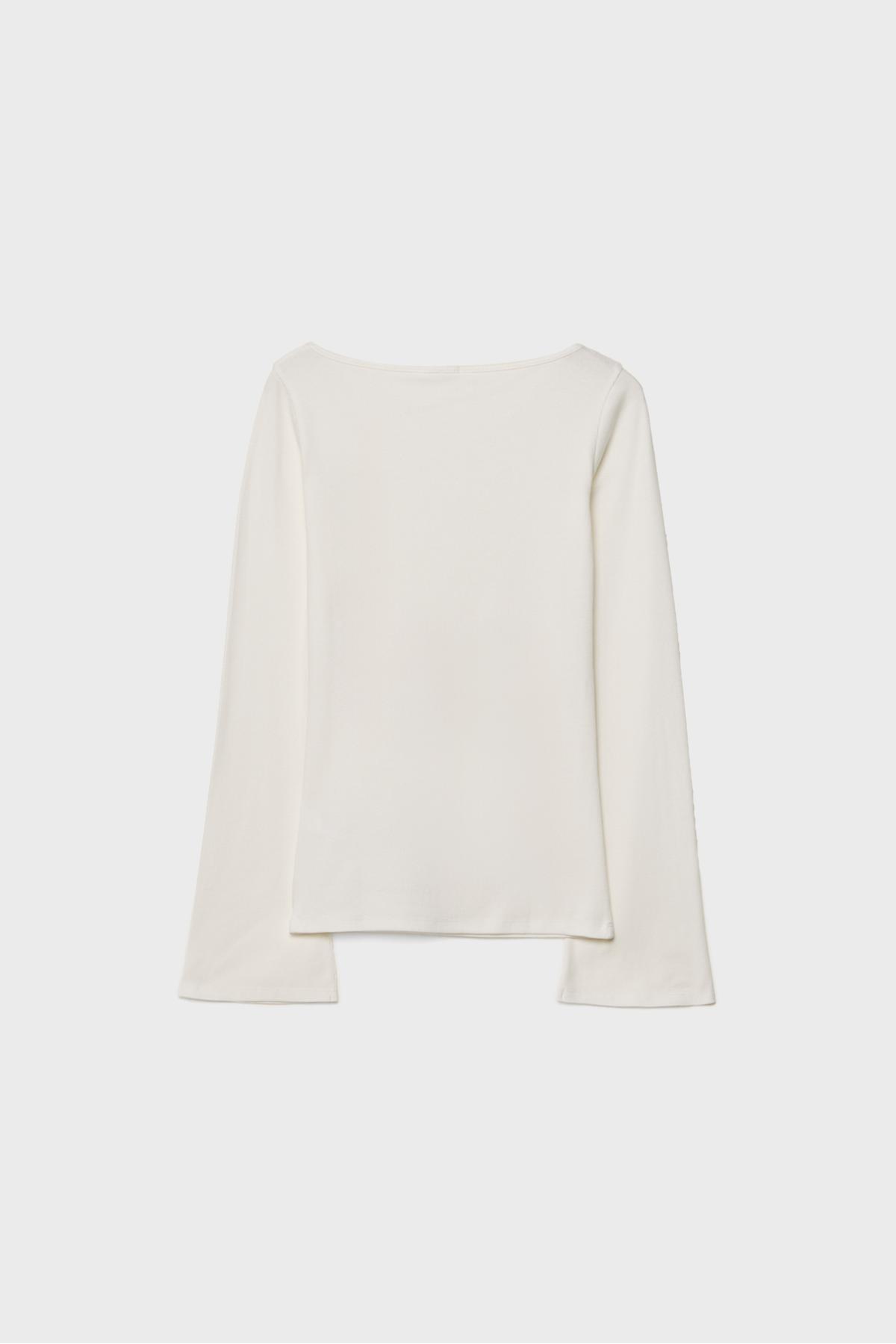 Stradivarius Çan kollu basic tişört görsel 7