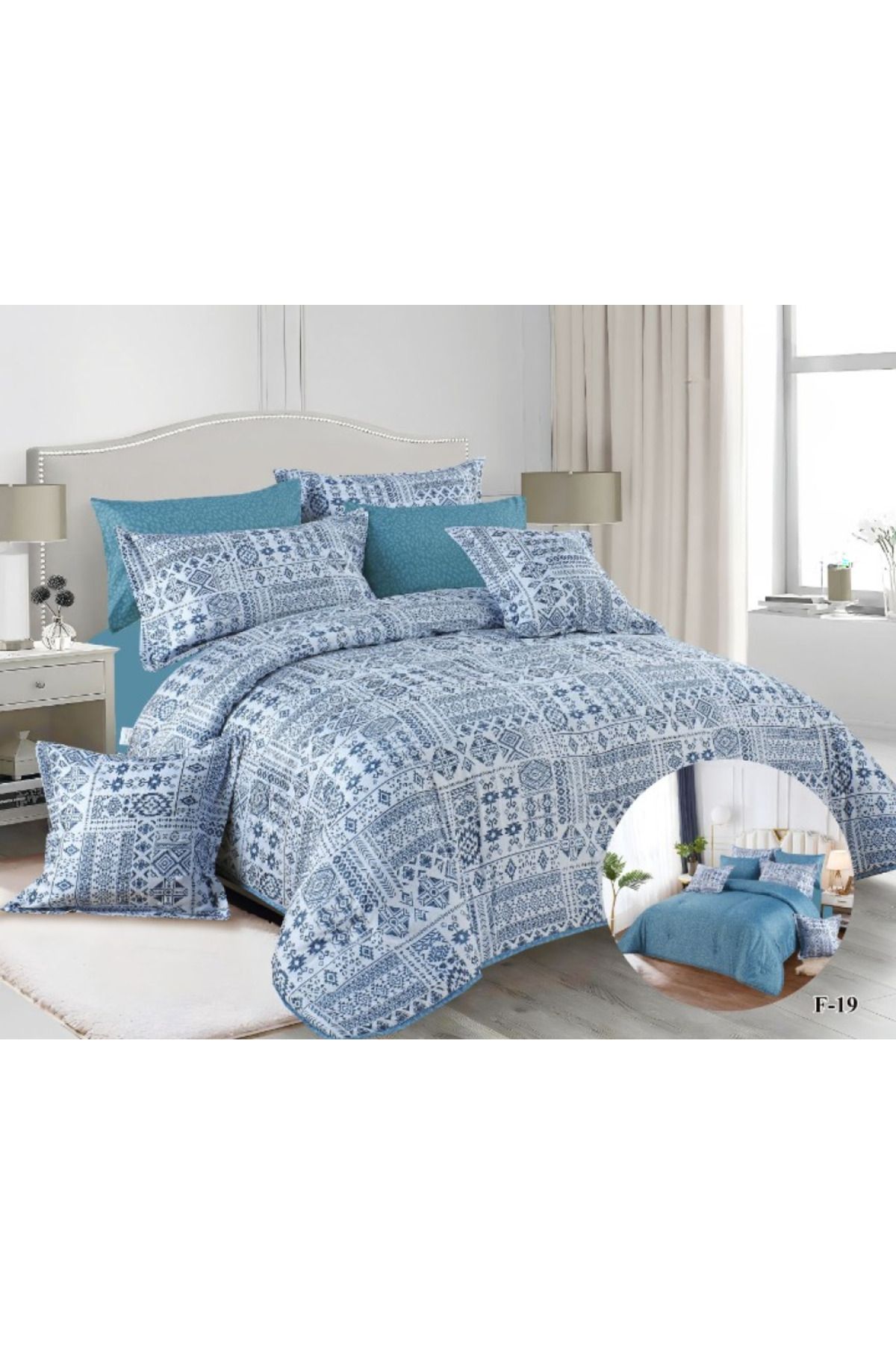 Pioneer-4-Piece Bedding Set (120x200 cm) – Fitted Sheet + Square Pillowcase + Large Pillowcases – Microfiber 2