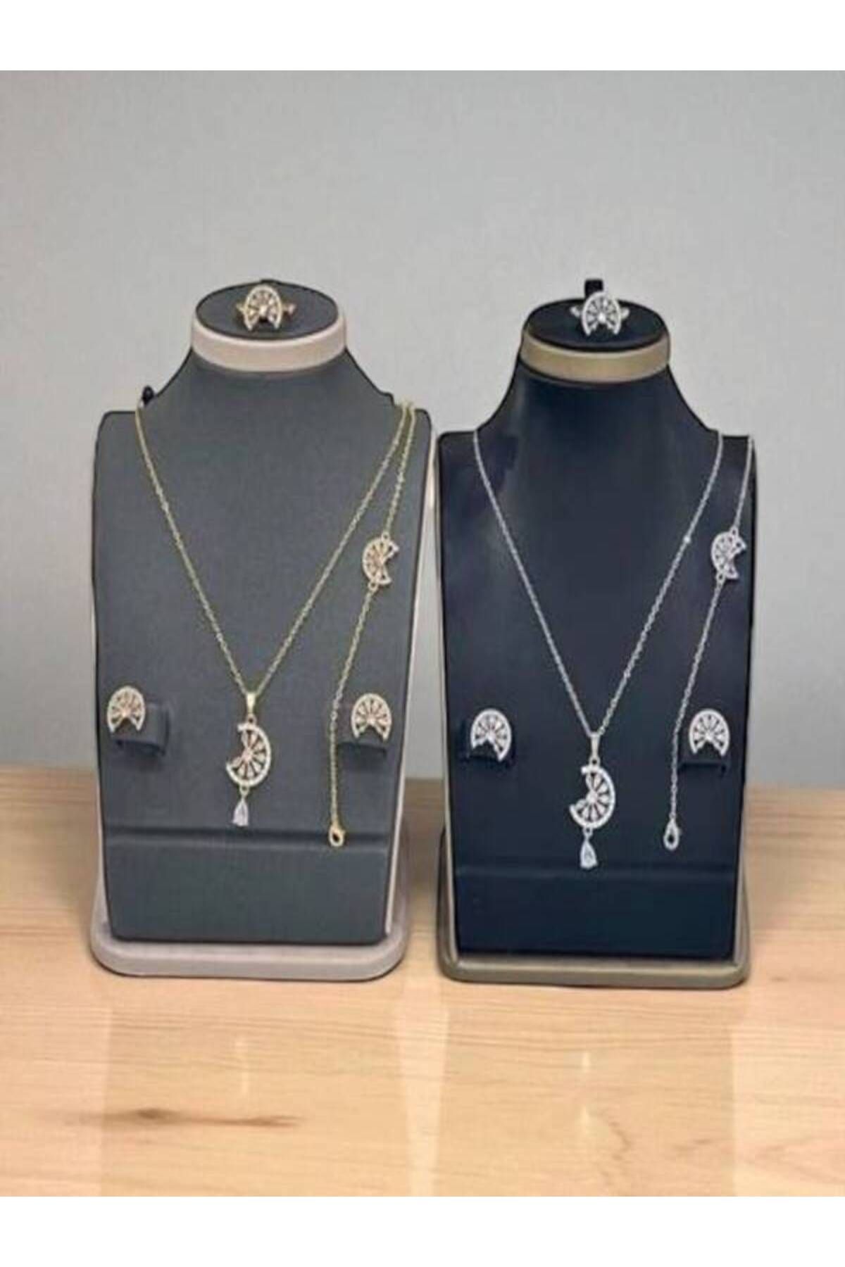 Generic-Soft girls' set, silver and gold zircon, with a luxurious box. Buy one set and get the other one for free. 5