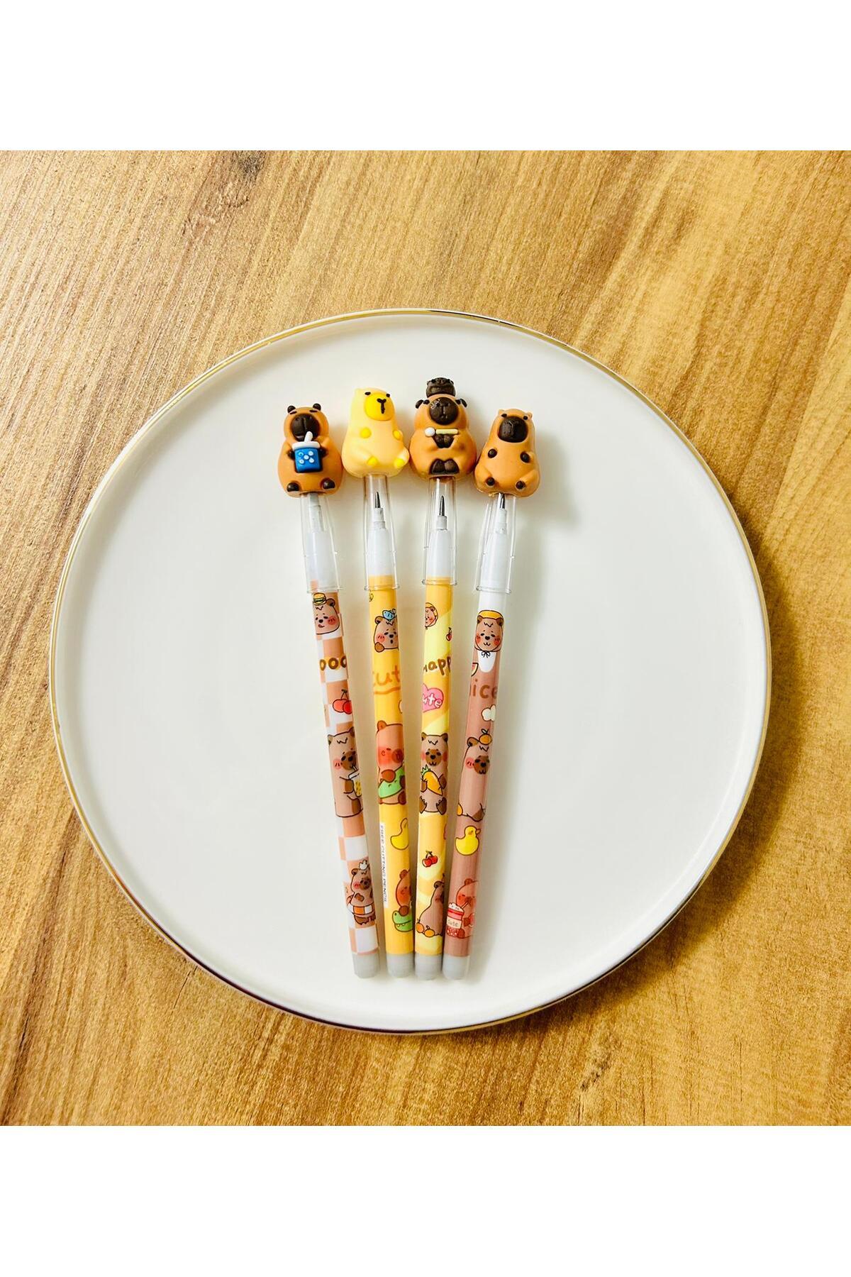 ÖZ KIRTASİYE Capybara 3d Başlıklı Yumurtalayan Kalem (4adet)