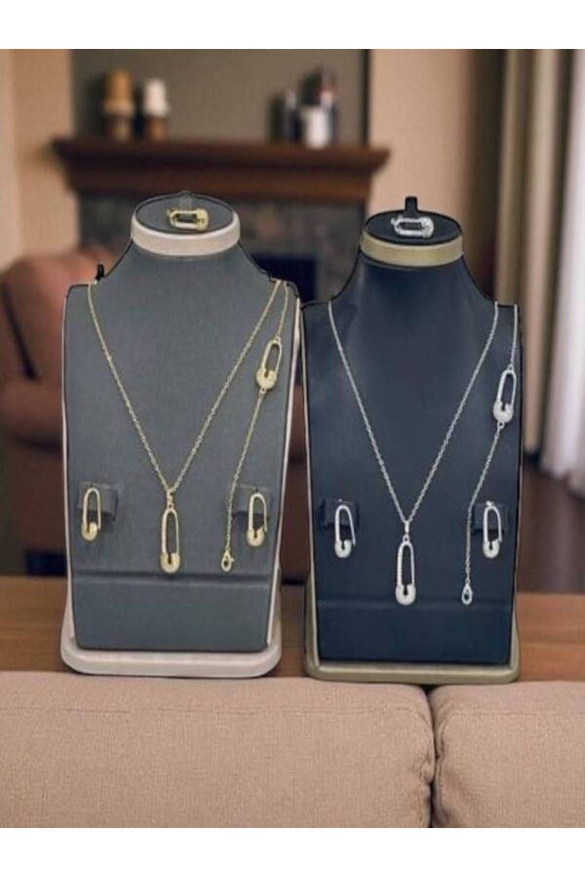 Generic-Soft girls' set, silver and gold zircon, with a luxurious box. Buy one set and get the other one for free. 3