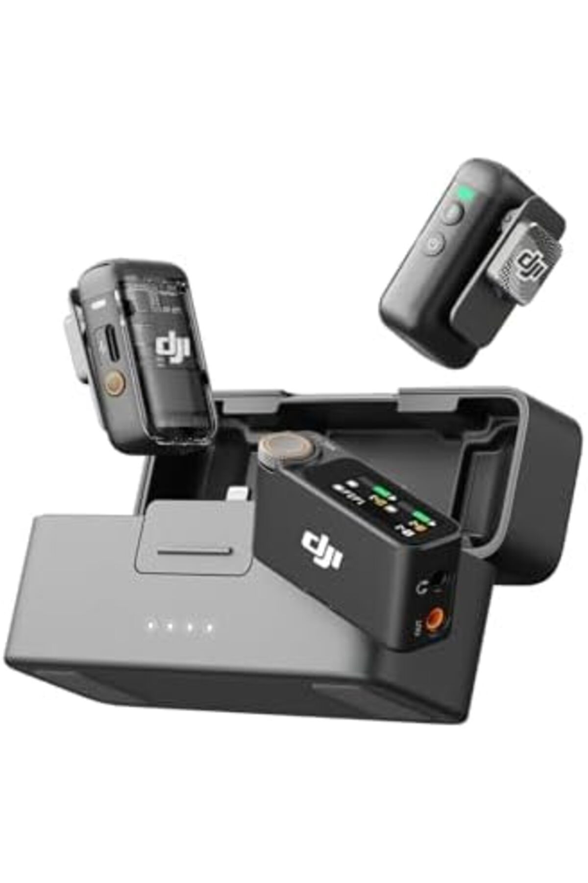 DJI-Mic 2, Wireless Lavalier Microphone, Noise Cancelling, 48kHz 32-bit Float Internal Recording, 82 2