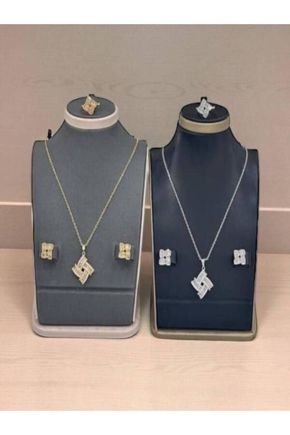 Generic-Soft girls' set, silver and gold zircon, with a luxurious box. Buy one set and get the other one for free. 1