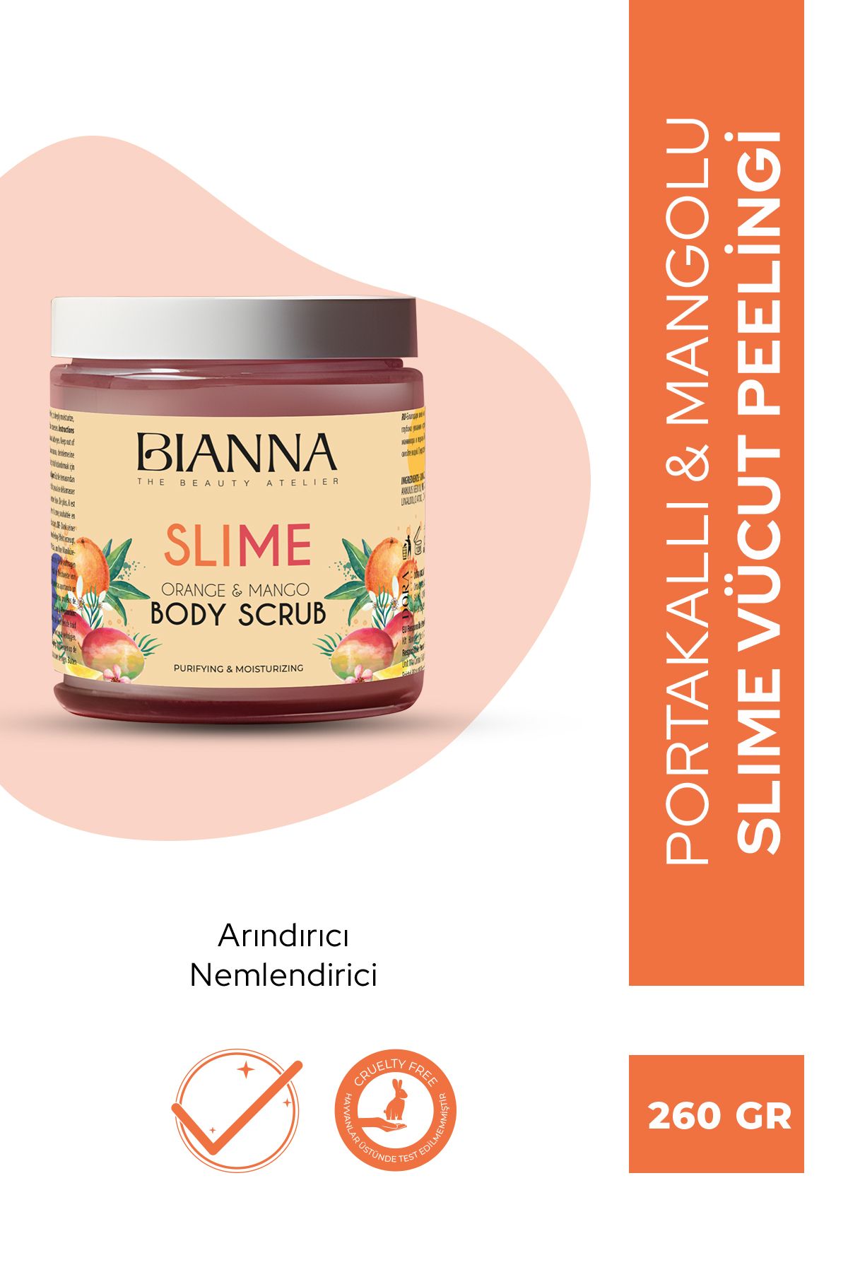 Bianna-Purifying & Moisturizing Slime Body Peeling with Orange & Mango Extract - 260Gr 1