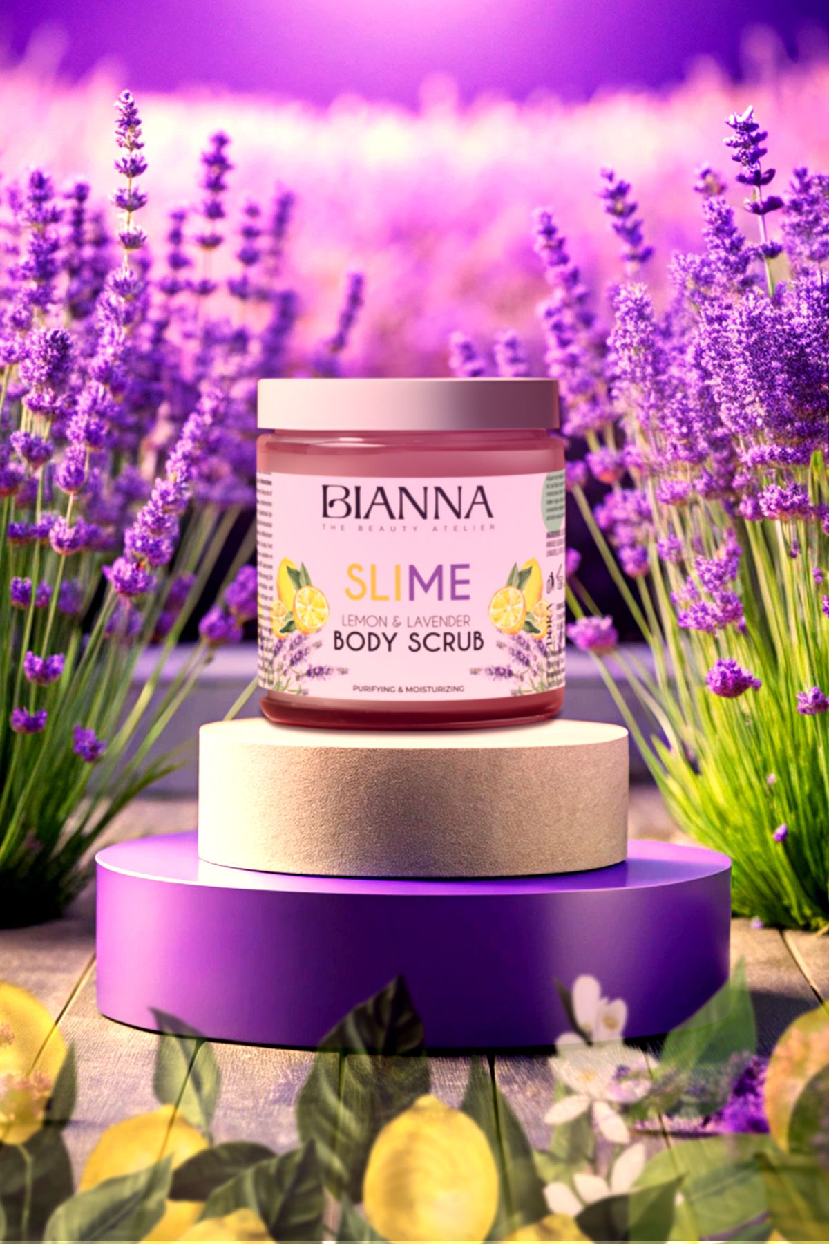 Bianna-Purifying & Moisturizing Slime Body Peeling with Lemon & Lavender Extract - 260Gr 3