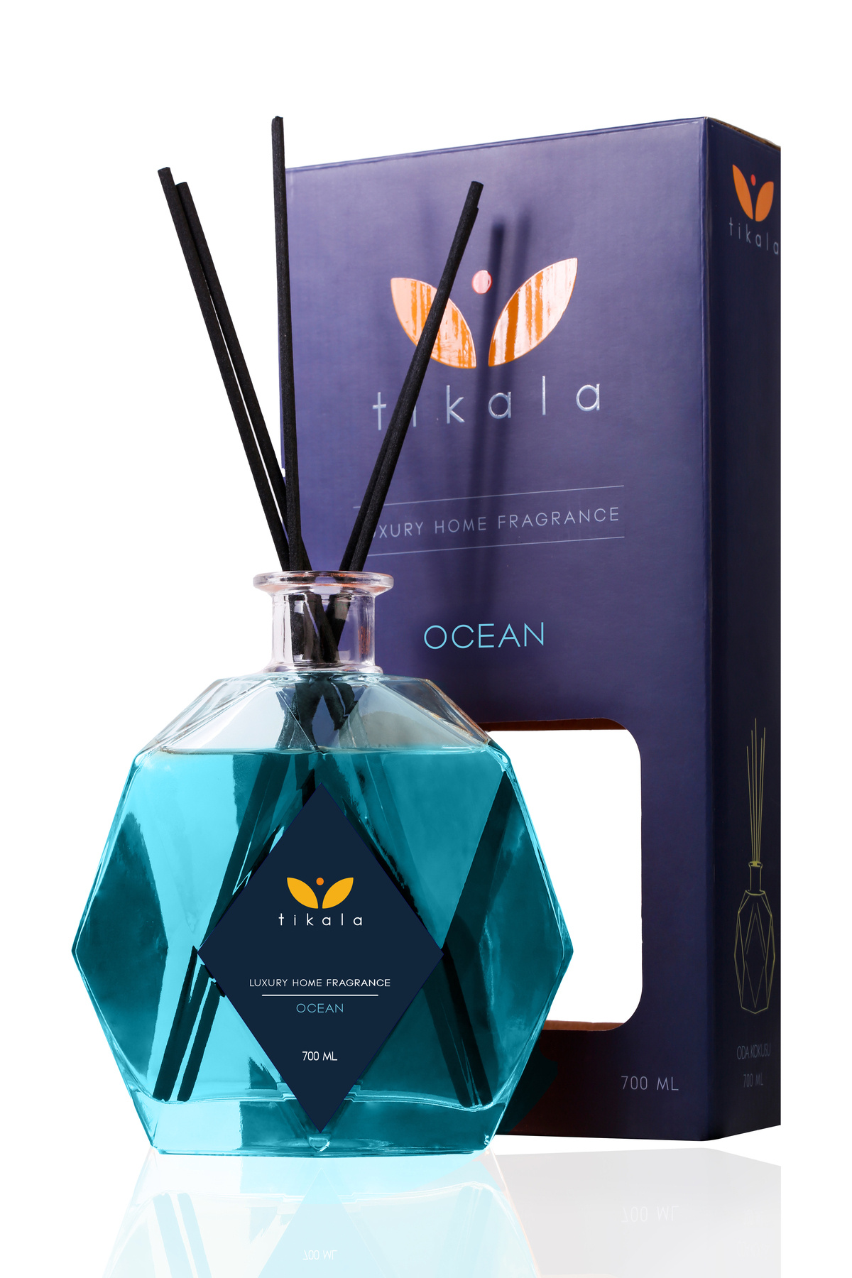 tikala Bambu Çubuklu Lüx Kristal Oda Kokusu Okyanus 700 ML - LUXURY Home Fragrance 700 ML Ocean
