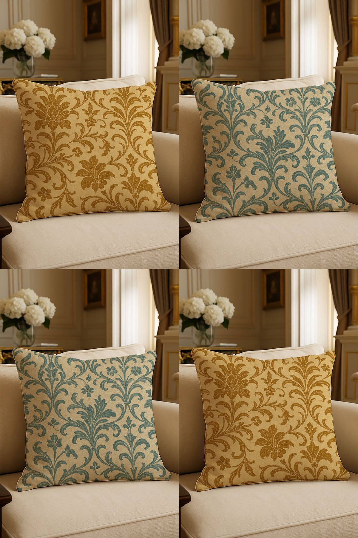 LadiesHome-Special Design Digital Printed Decorative Throw Pillow Case 43X43 cm Double Sided Set of 4 1