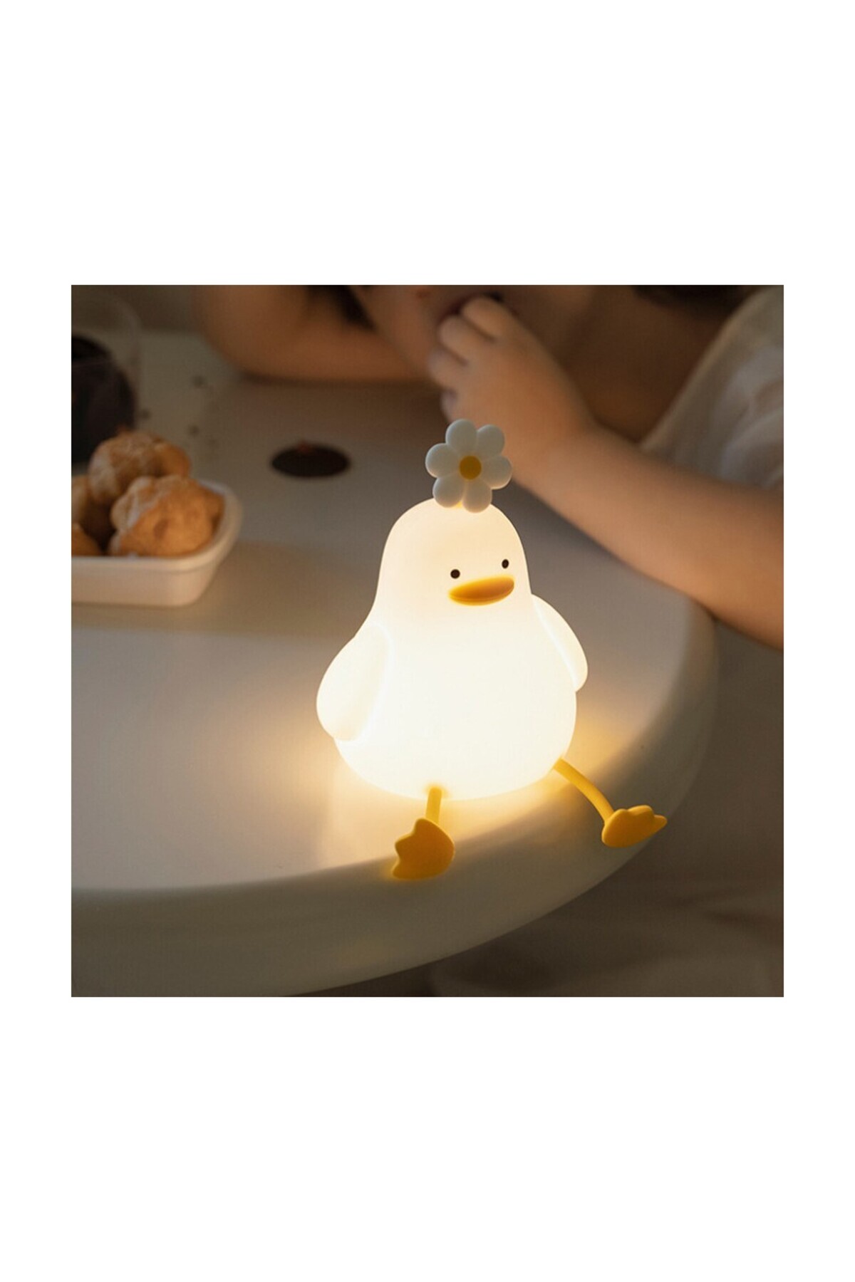 Genel Markalar Ördek Figürlü Renkli 3 Kademeli Şarj Edilebilir Dokunmatik Gece Lambası Çocuk Bebek Oda Lambası fotoğrafı 2 (önizleme)