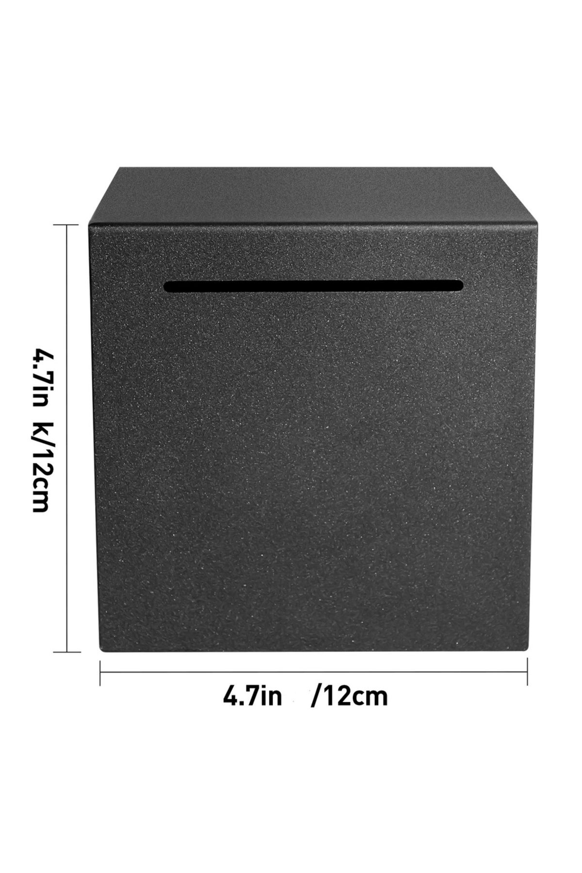 Choice-black Hardware piggy bank can only enter can not open frosted black piggy bank 12*12*12cm 7