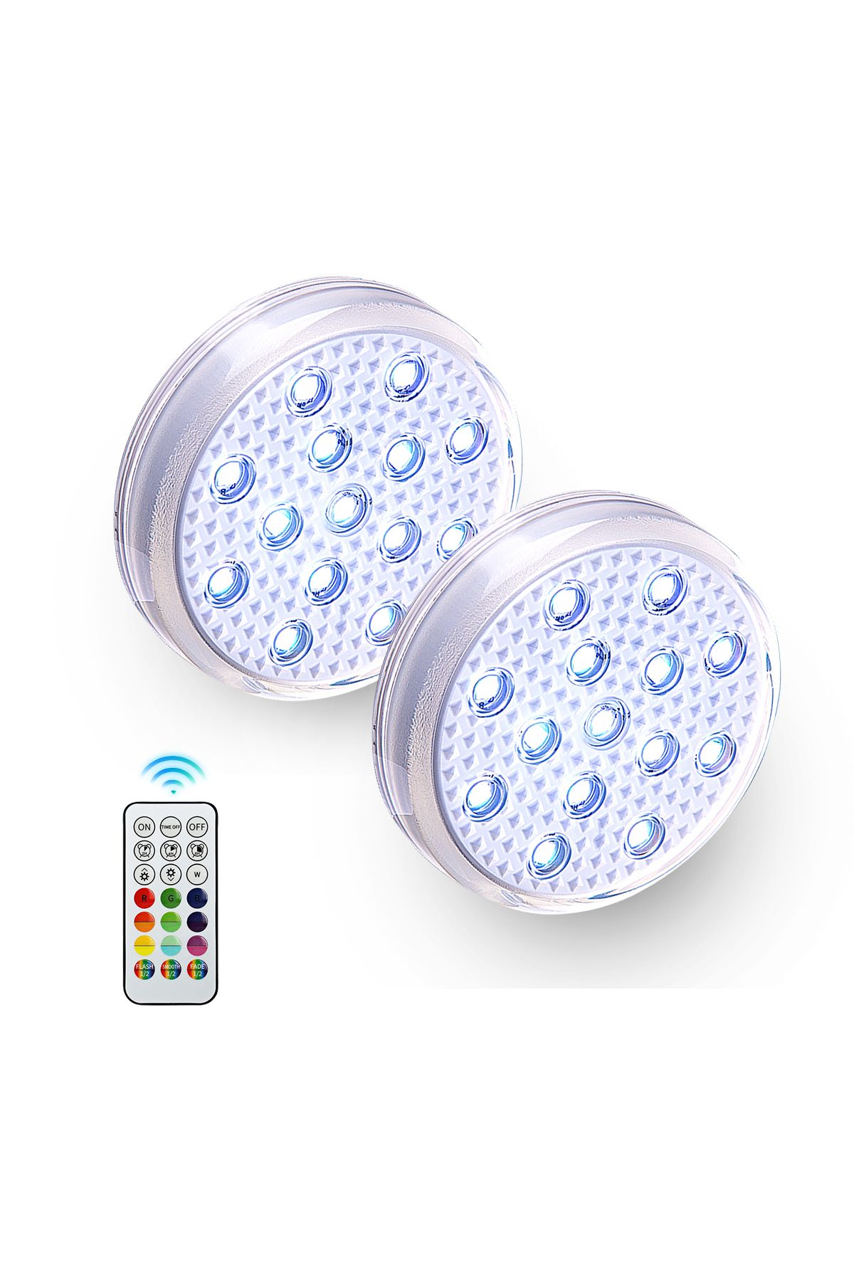 Choice-2pcs Rechargeable Underwater Submersible Pool Lights with Remote IP68 Waterproof Color Changing Led 8