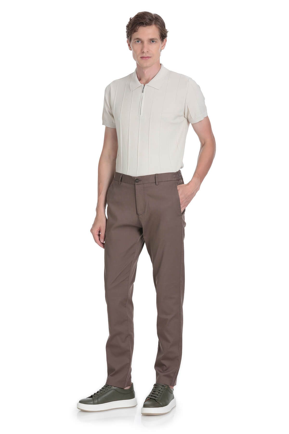 Hatemoğlu-Mink Relaxed Cut Cotton Jogger Pants with Side Pockets 2