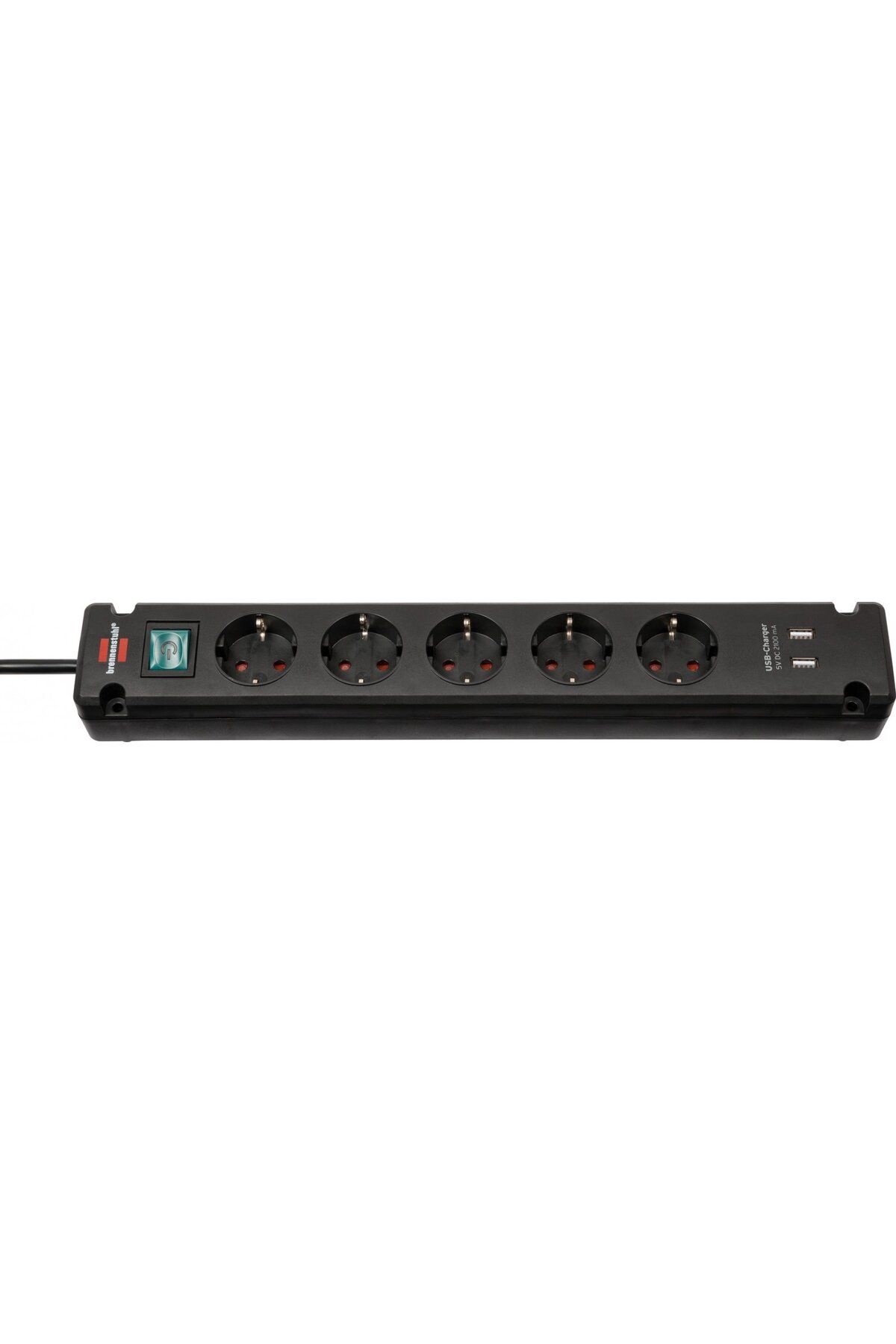 Brennenstuhl-Bremounta extension cord 5 sockets, 2 USBs, 3m, On Off button, screw fixing 1
