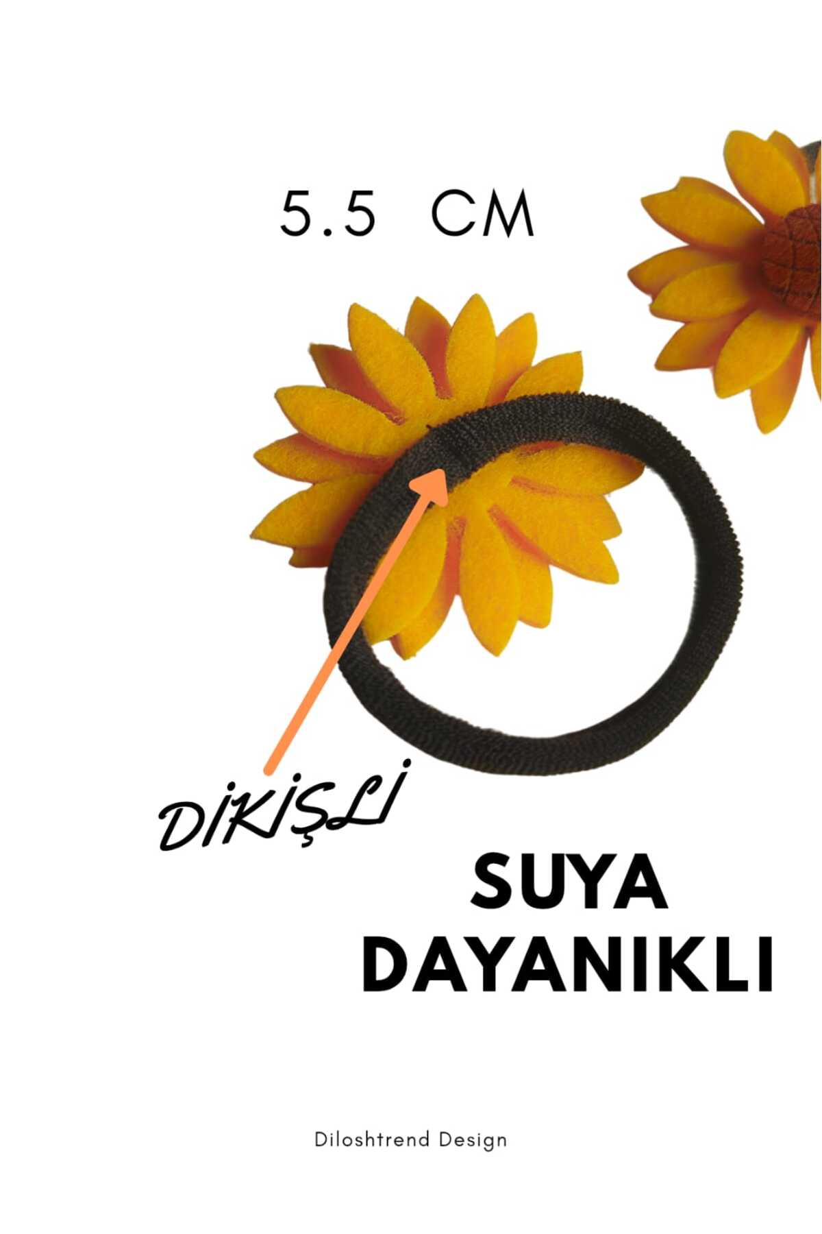 Diloshtrend Design 2'Li Papatya Lastik Toka Dikişli Suya Dayanıklı görsel 2