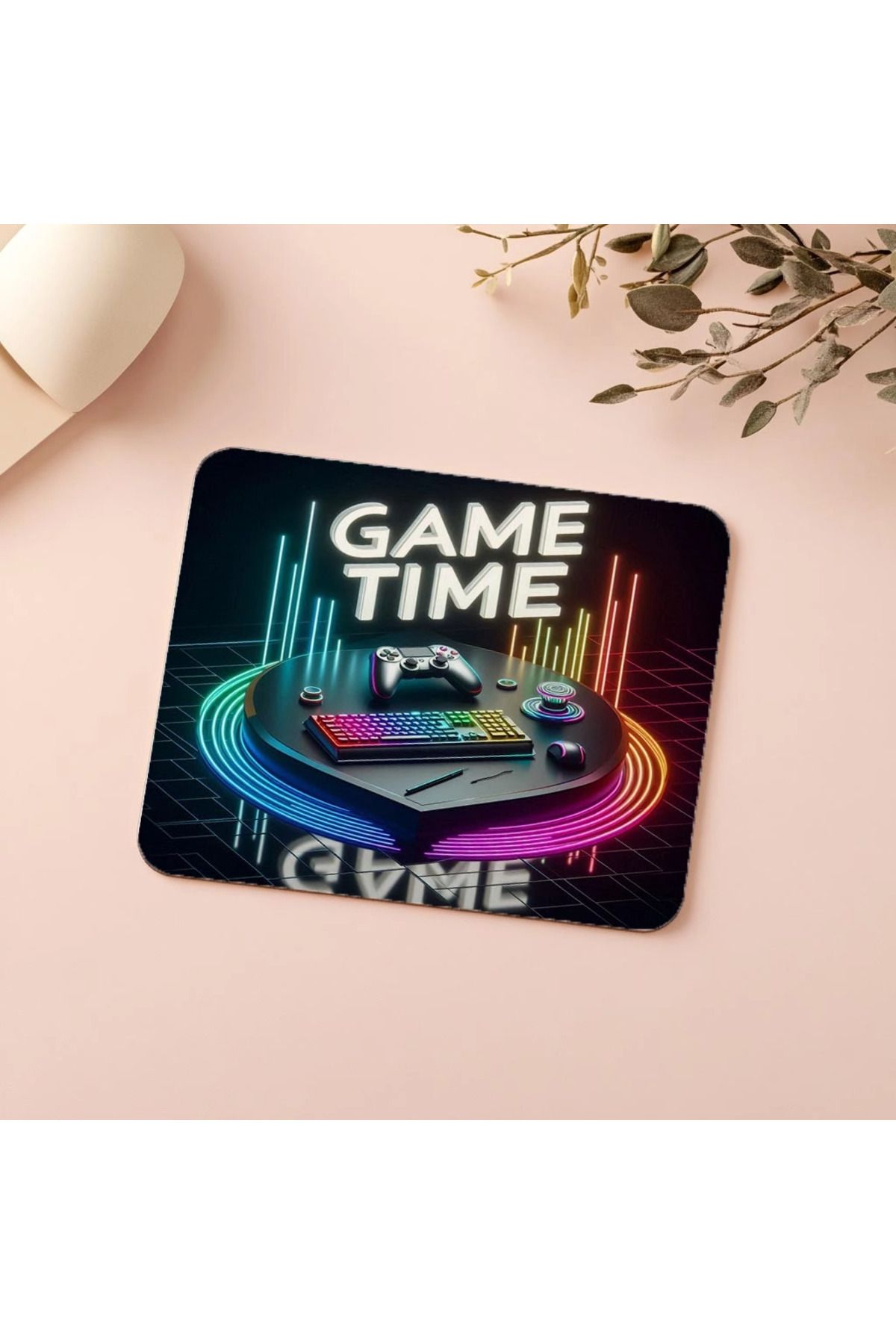 Luluyen-Mousepad RGB minimal scris Game Time - 19x23 cm 2 mm dreptunghiular importat imprimat mouse pad 5