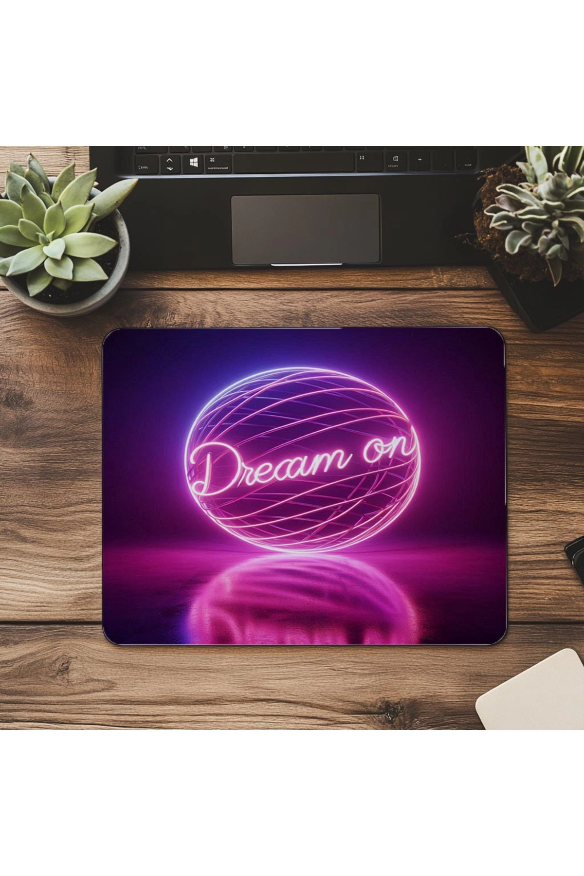 Luluyen-Dream on Written Global Neon Mousepad - 19X23 cm 2 mm Rectangular Imported Printed Mouse Pad 7