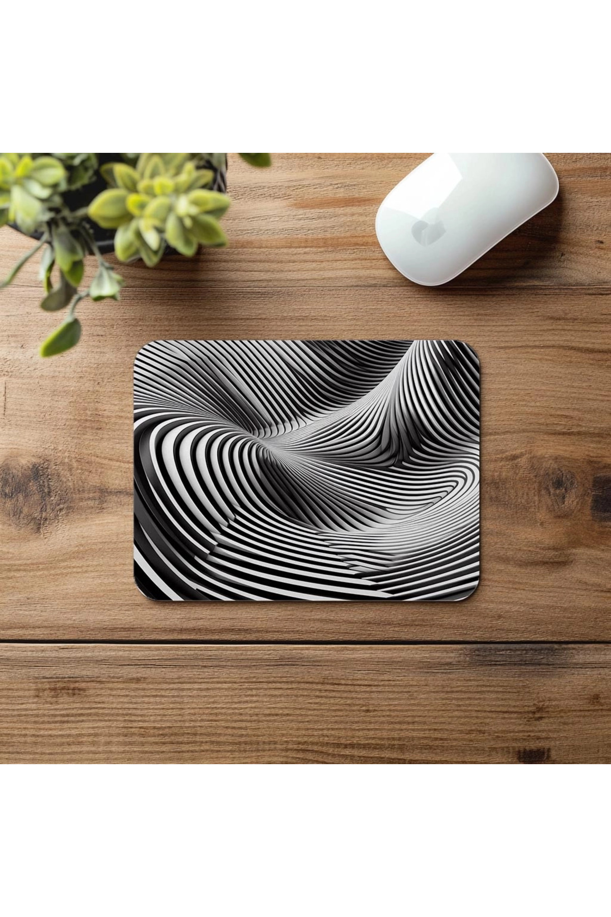 Luluyen-Minimal Mouse Pad with Animated Line Effect - 19X23 cm 2 mm Rectangular Imported Printed Mouse Pad 4