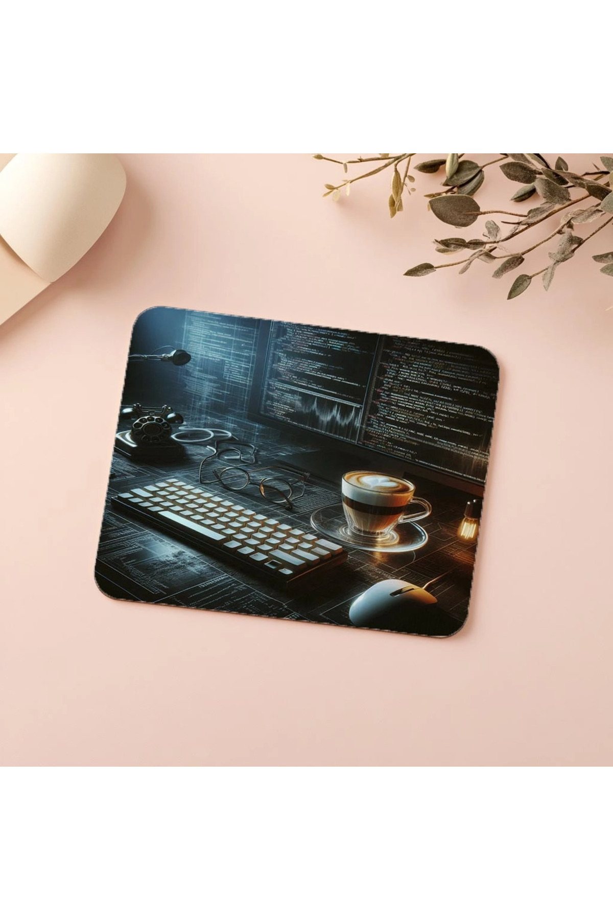 Luluyen-Dark Ambient Mousepad with Retro Keyboard - 19X23 cm 2 mm Rectangle Imported Printed Mouse Pad 5