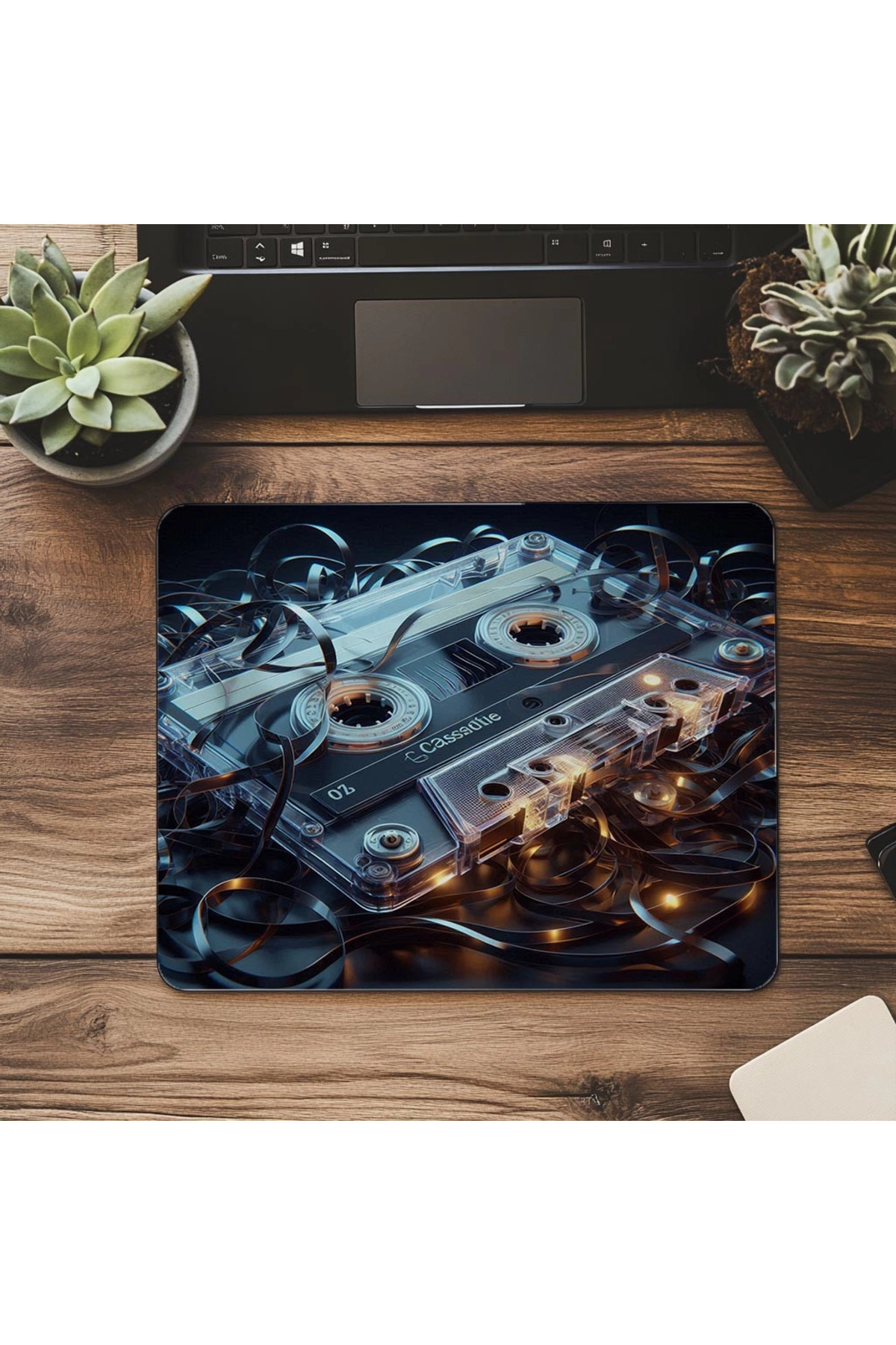 Luluyen-Retro Ribbon Effect Cassette Mouse Pad - 19X23 cm 2 mm Rectangle Imported Printed Mouse Pad 7