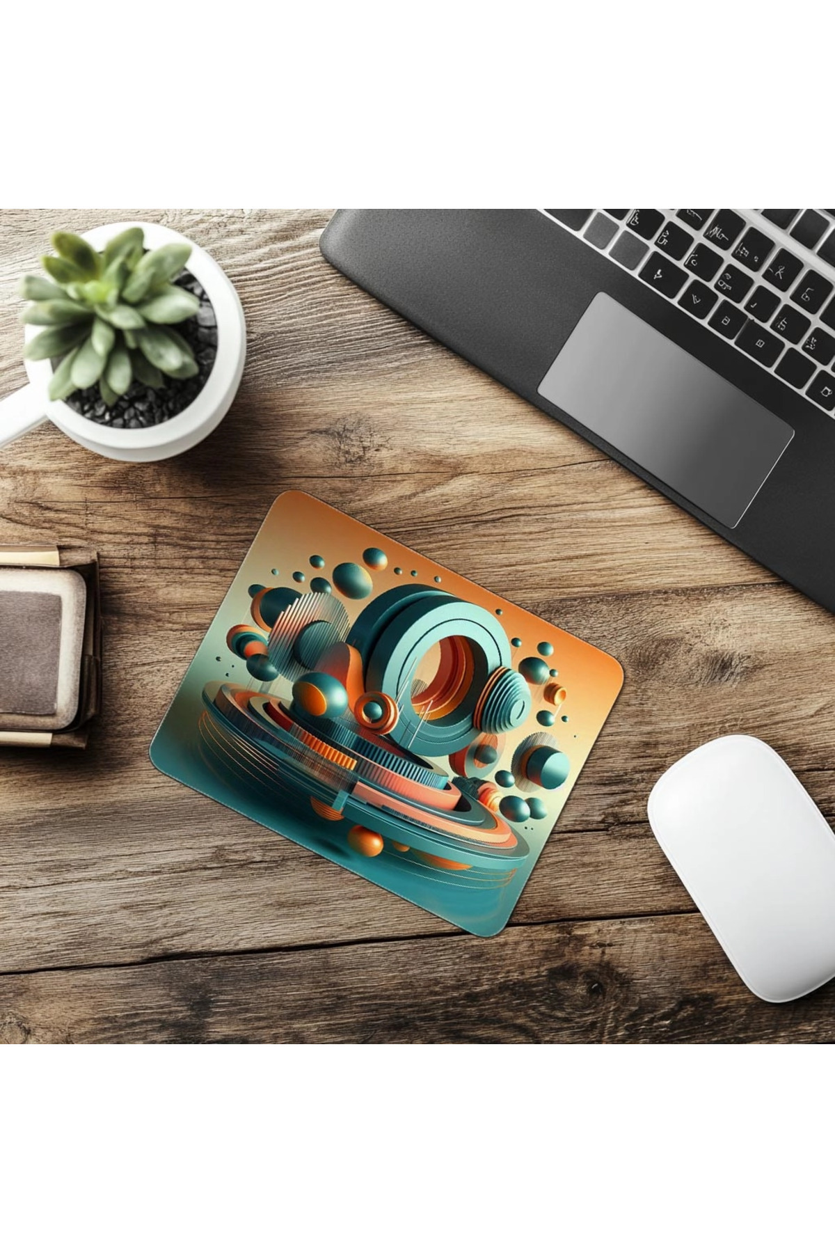 Luluyen-Circular Symmetrical Modern Design Mousepad - 19X23 cm 2 mm Rectangle Imported Printed Mouse Pad 6